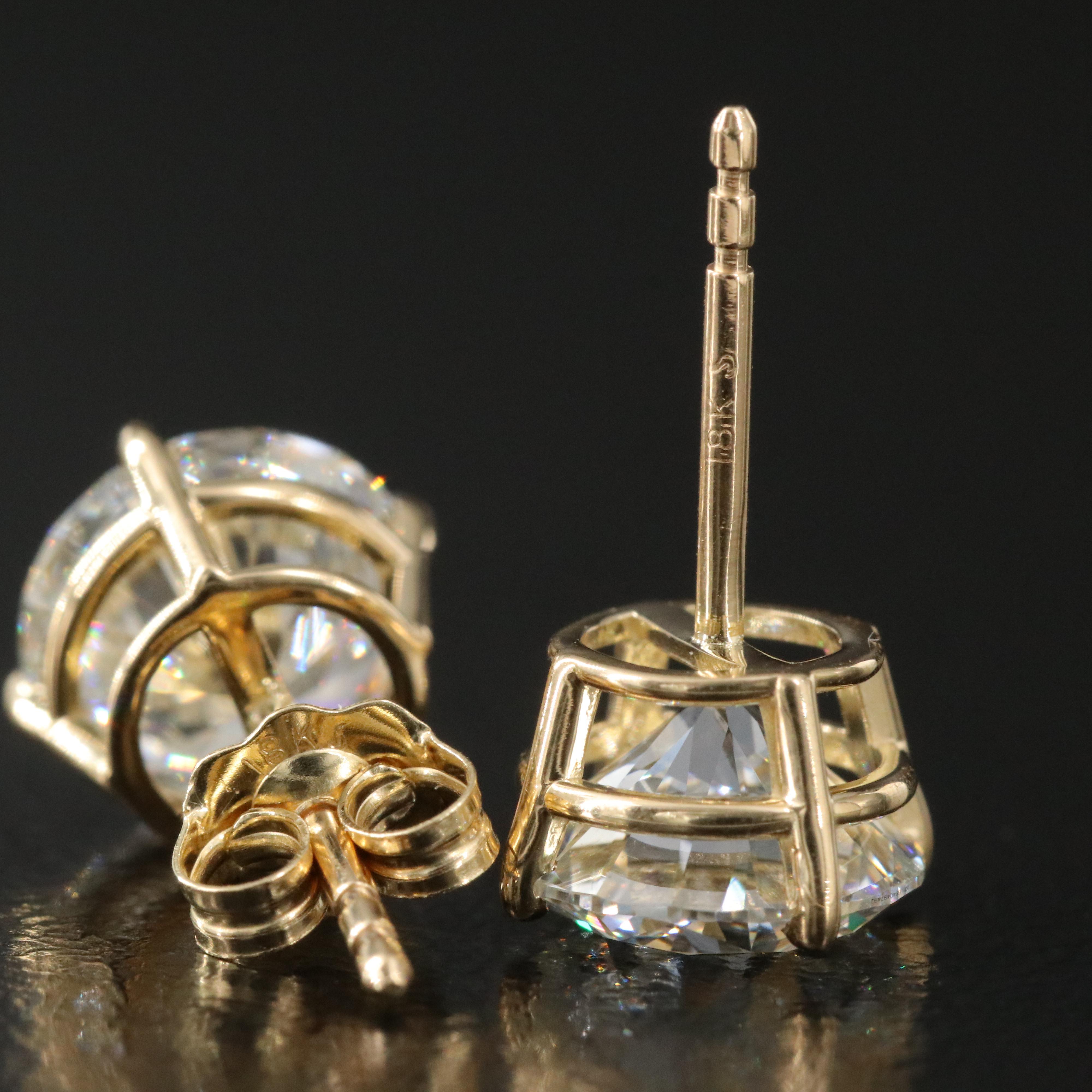 18K 2.99 CTW Lab Grown Diamond Stud Earrings with IGI Reports