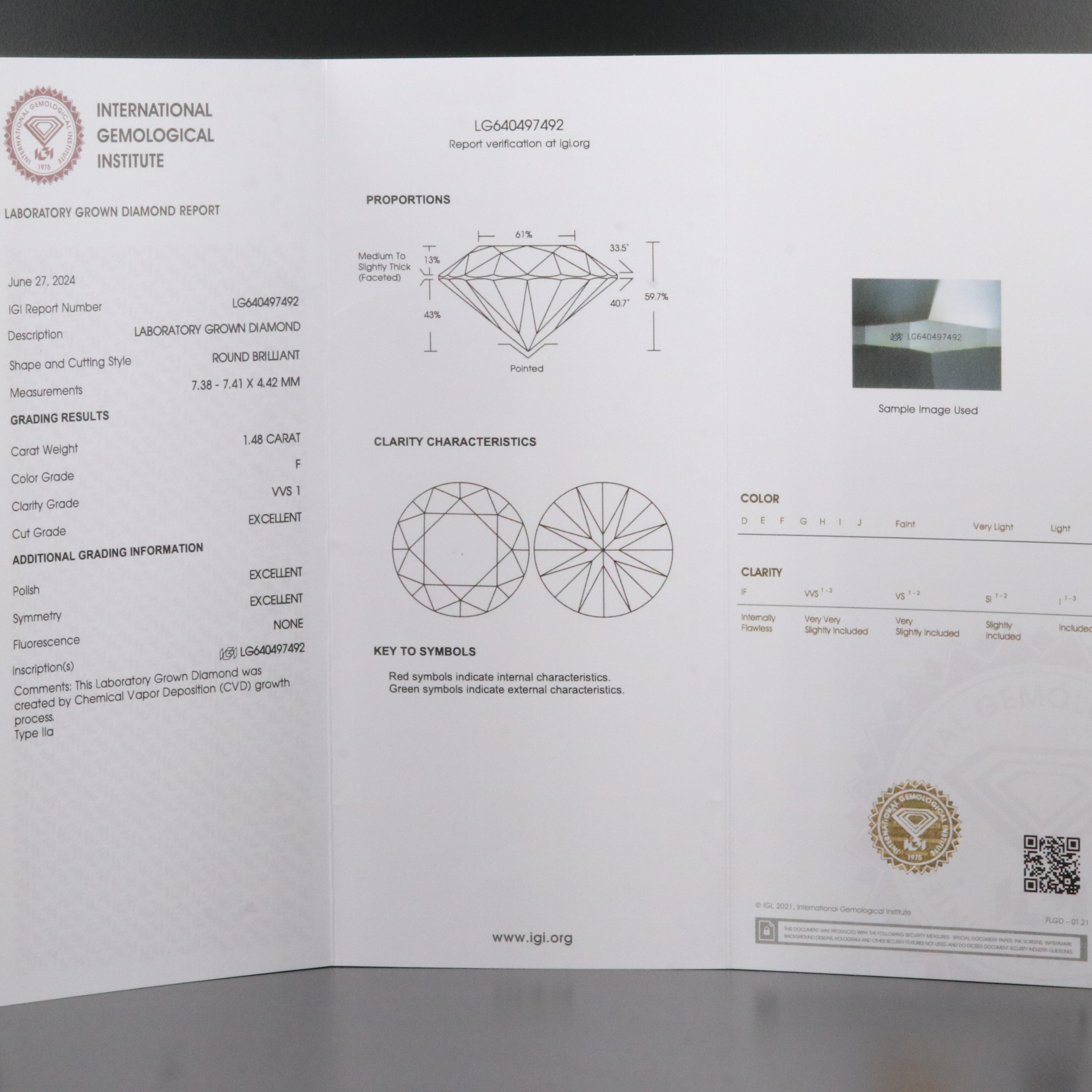 18K 2.99 CTW Lab Grown Diamond Stud Earrings with IGI Reports