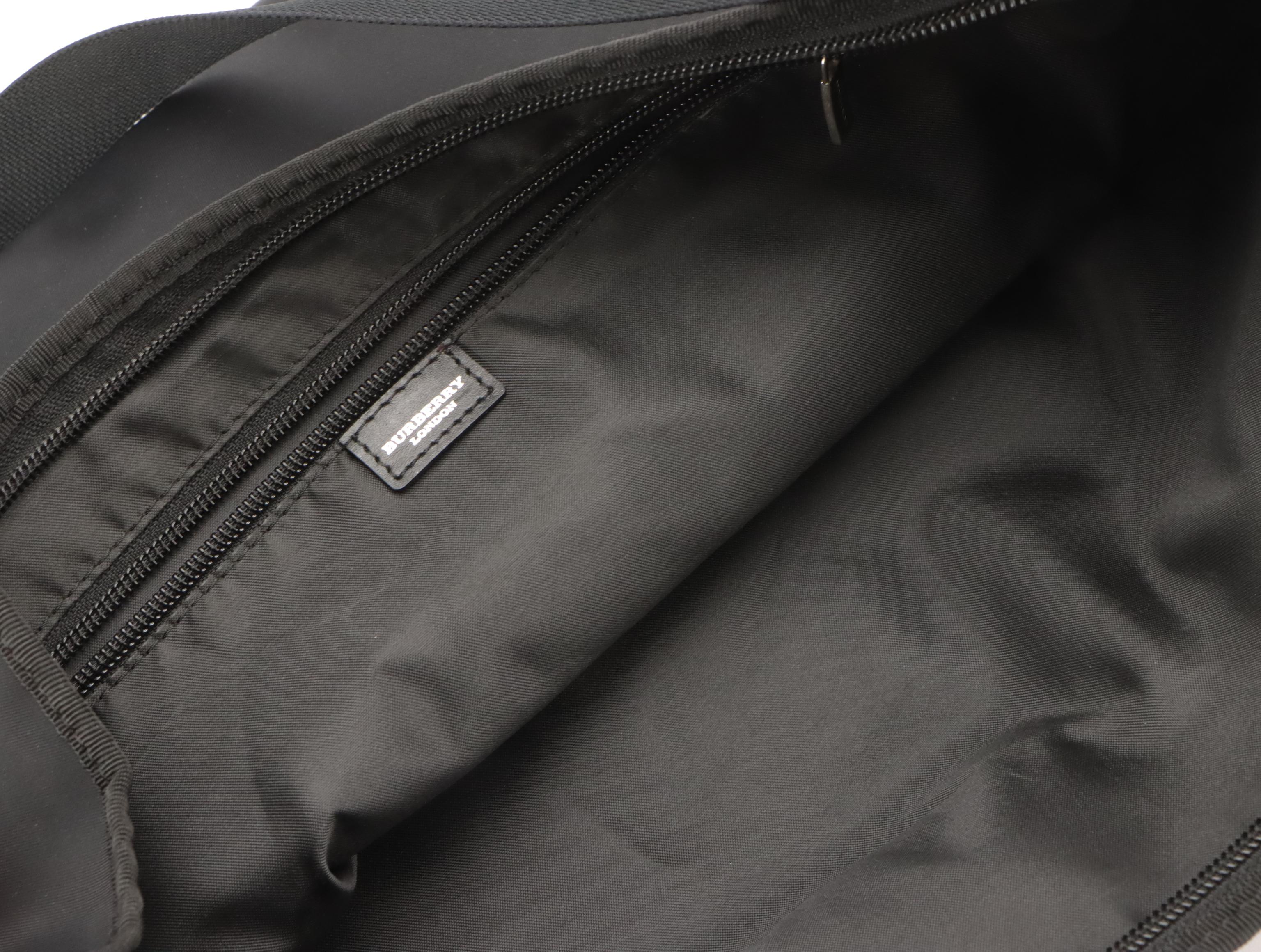 Burberry Flat Messenger Bag in Black House Check Nylon