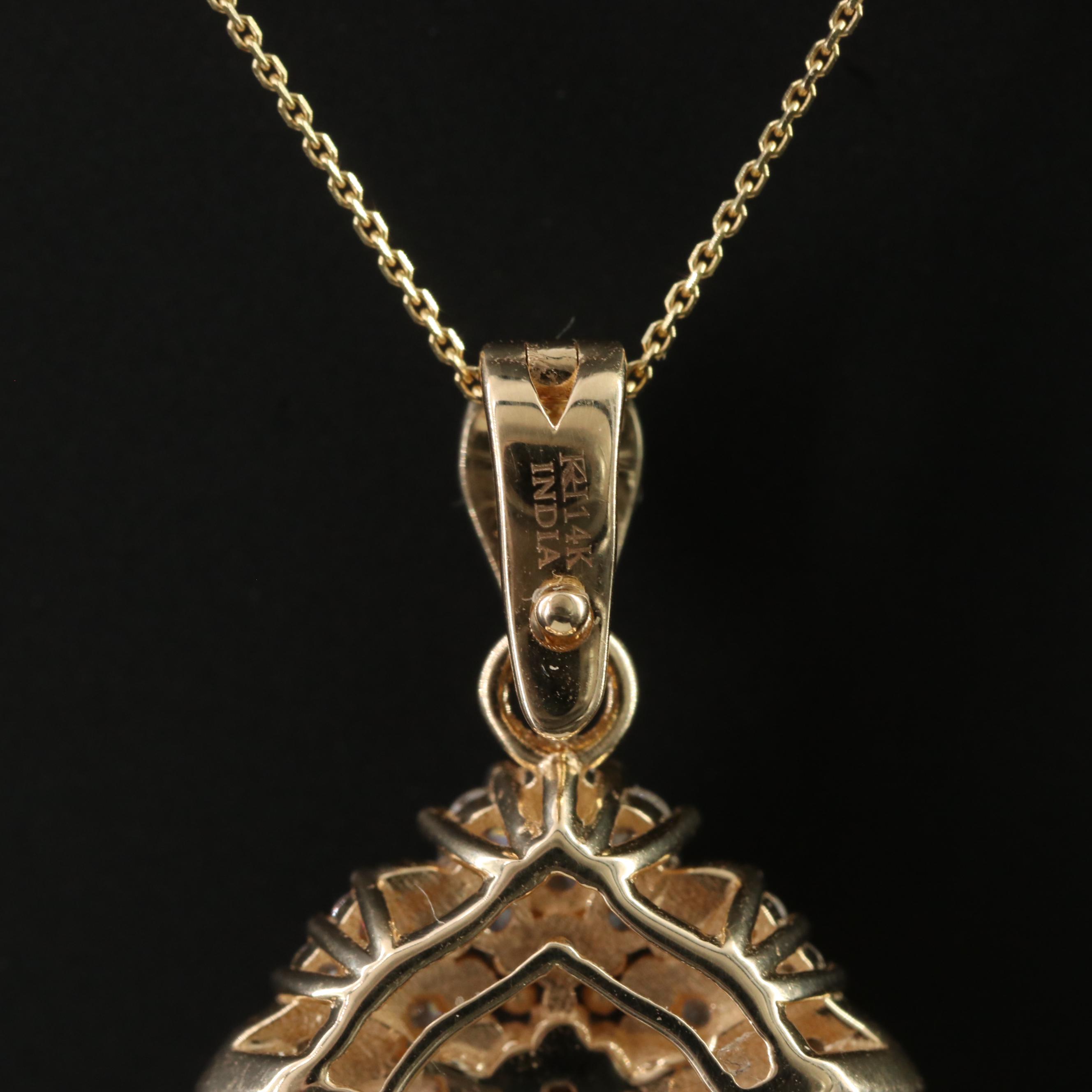 14K Opal and Diamond Enhancer Pendant Necklace