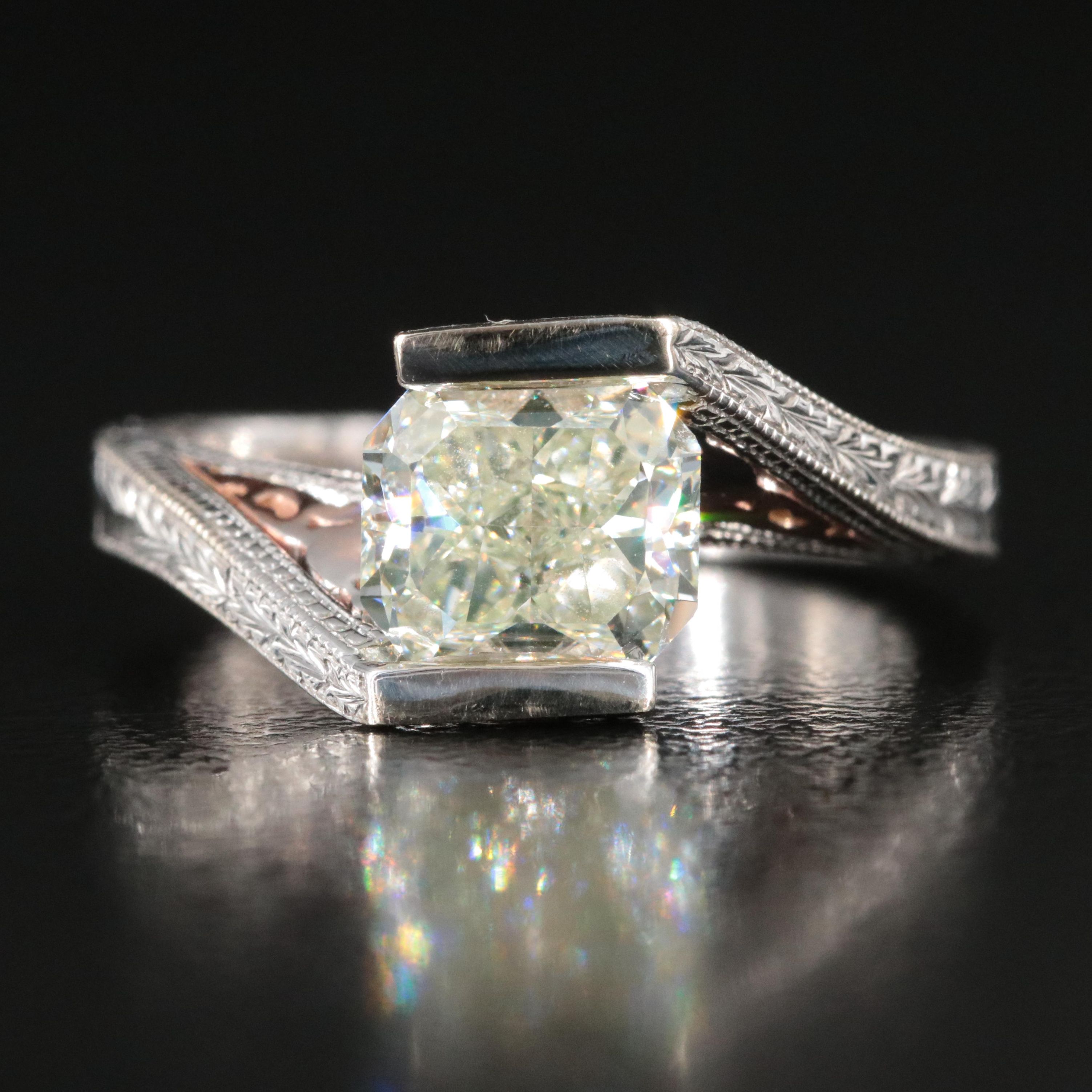 14K 1.65 CT Internally Flawless Colored Diamond Ring with GIA Report