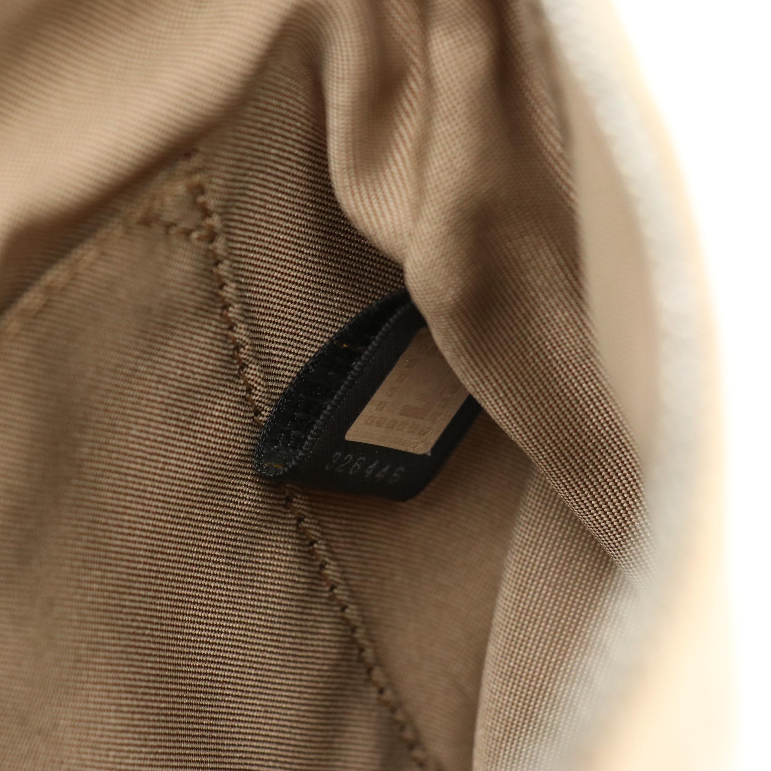 Fendi Zucchino Jacquard and Leather Zip-Top Crossbody Bag