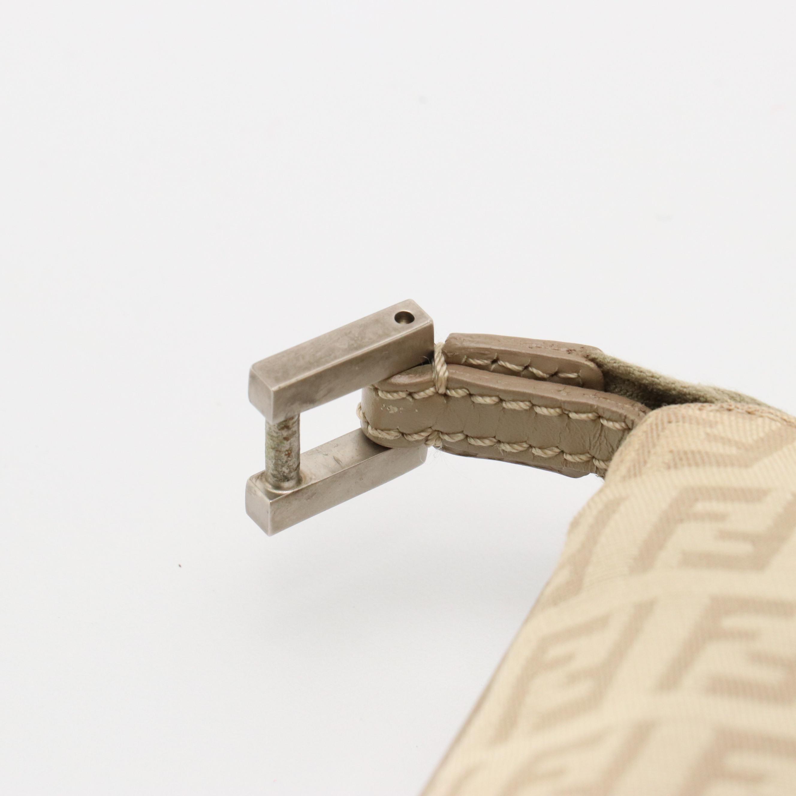 Fendi Zucchino Jacquard and Leather Zip-Top Crossbody Bag