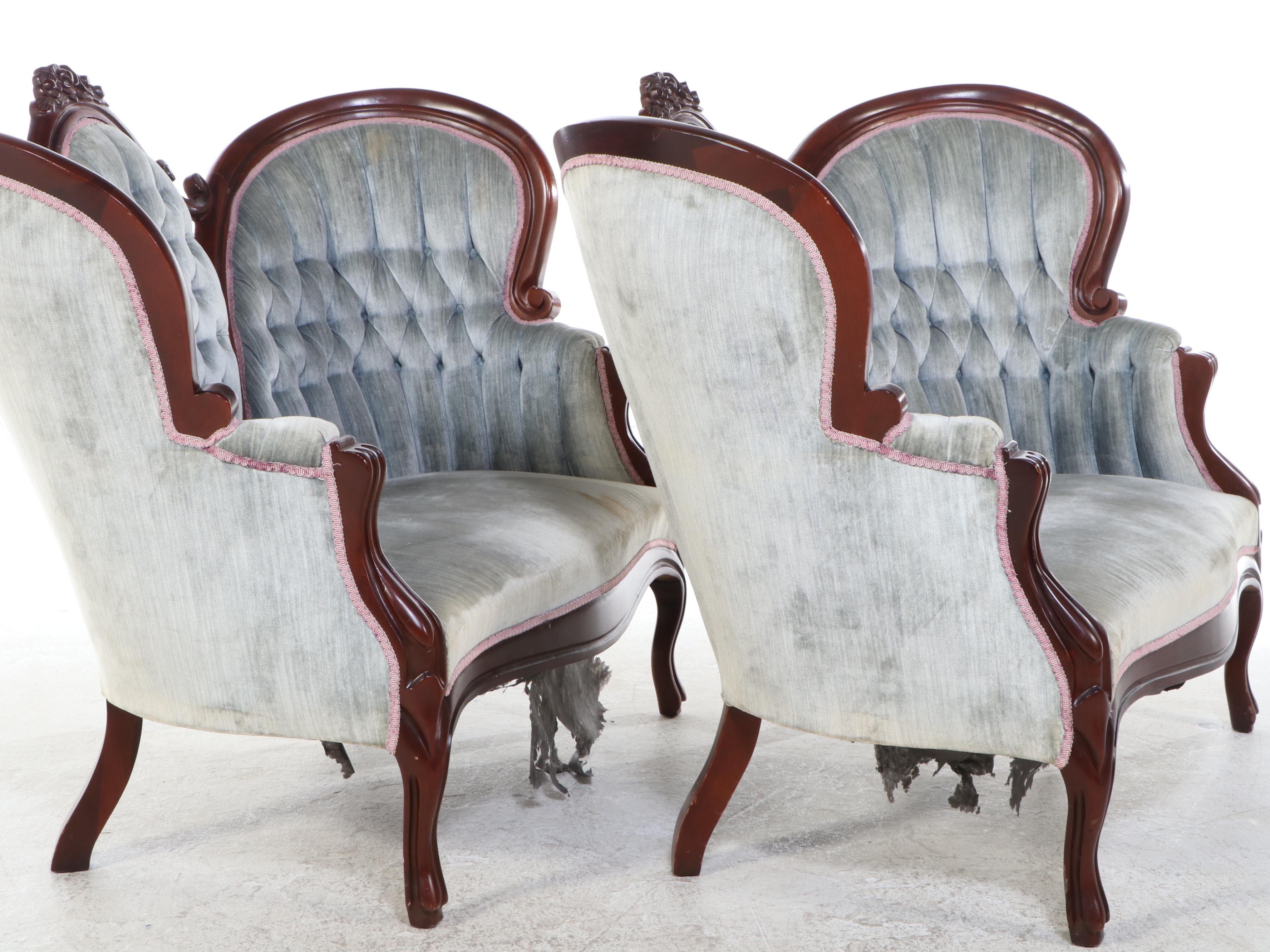 American Furniture Galleries Victorian Rococo Revival Style Settees