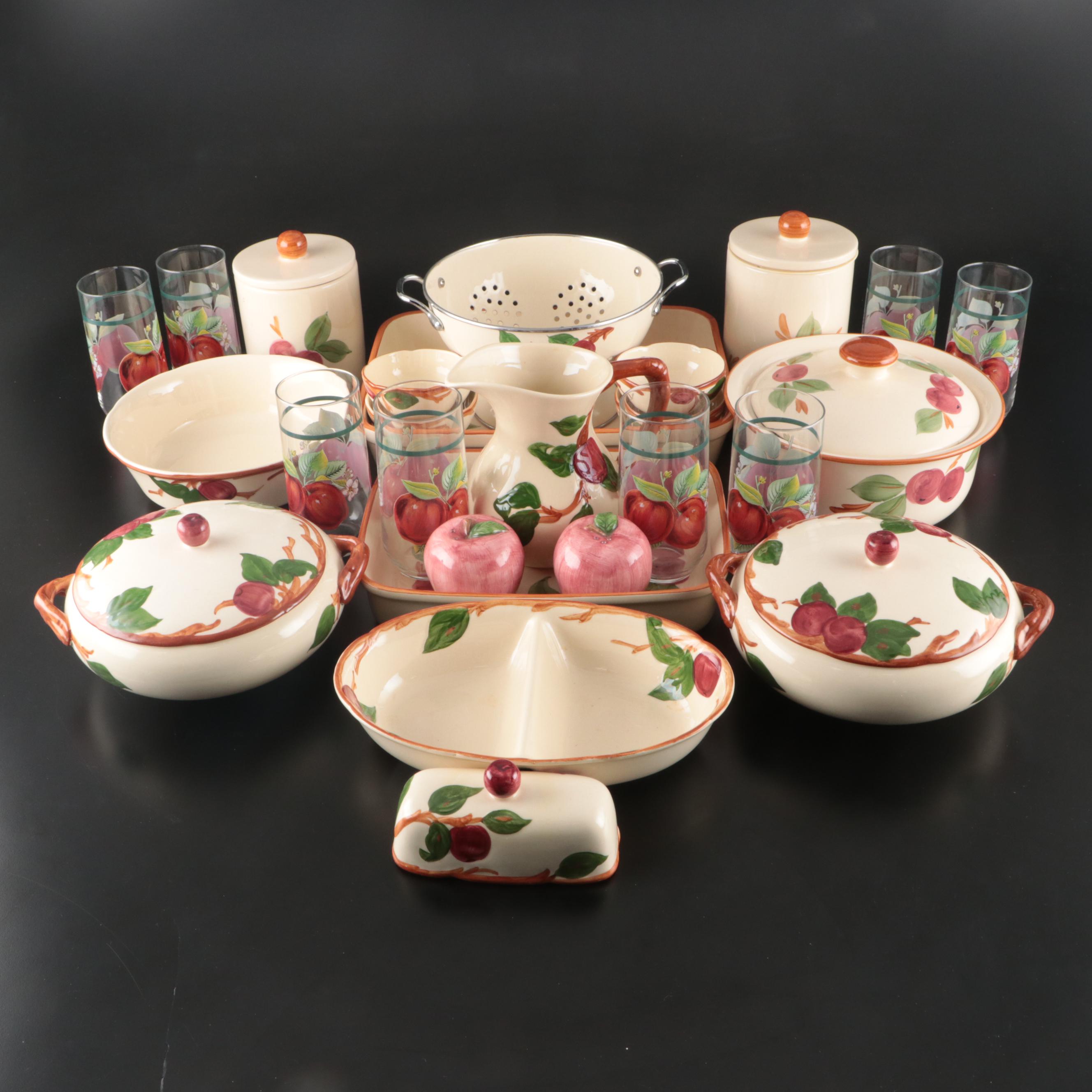 Franciscan "Apple"Serving Pieces and Tumblers, Mid to Late 20th Century