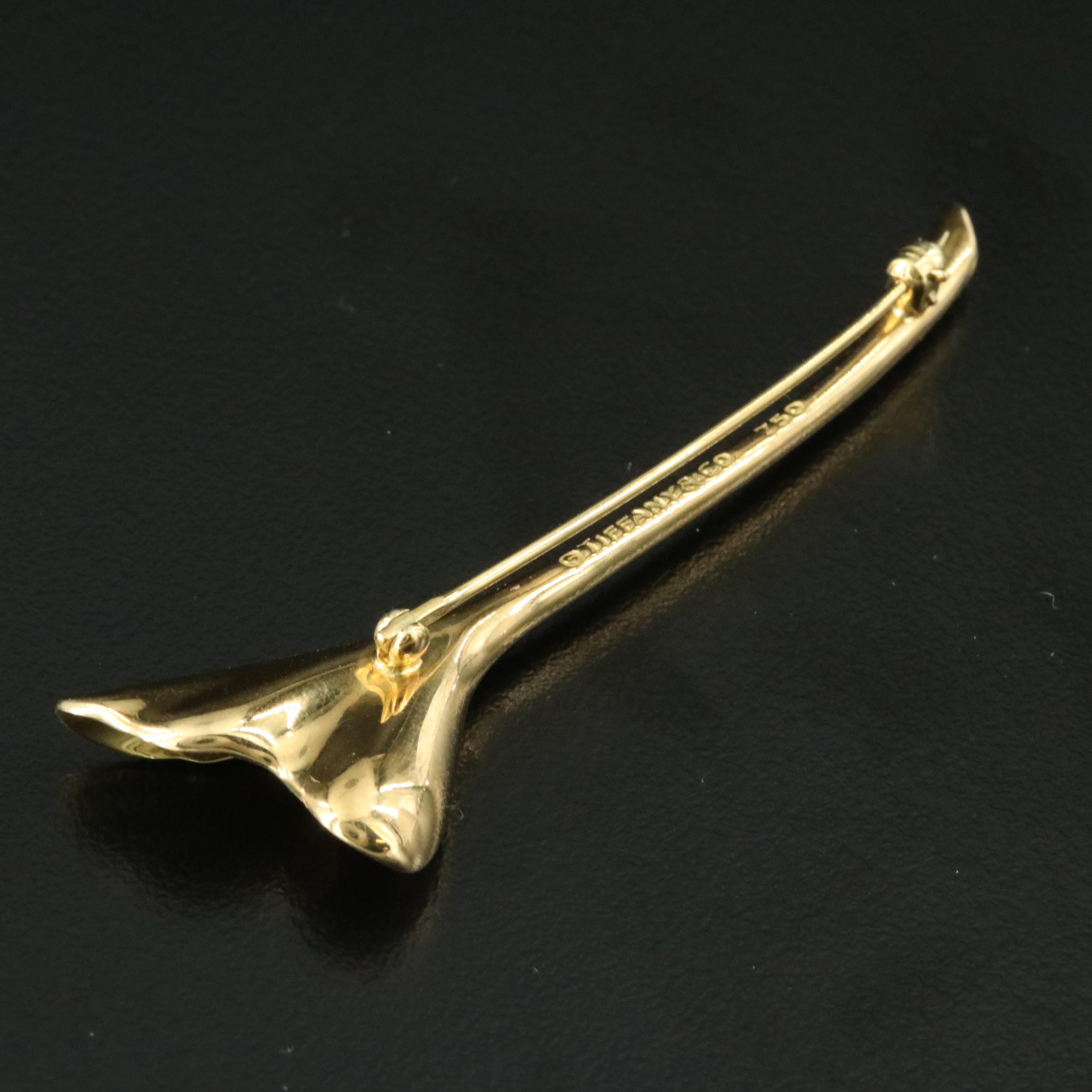 Tiffany & Co. 18K and Diamond Ginkgo Leaf Brooch