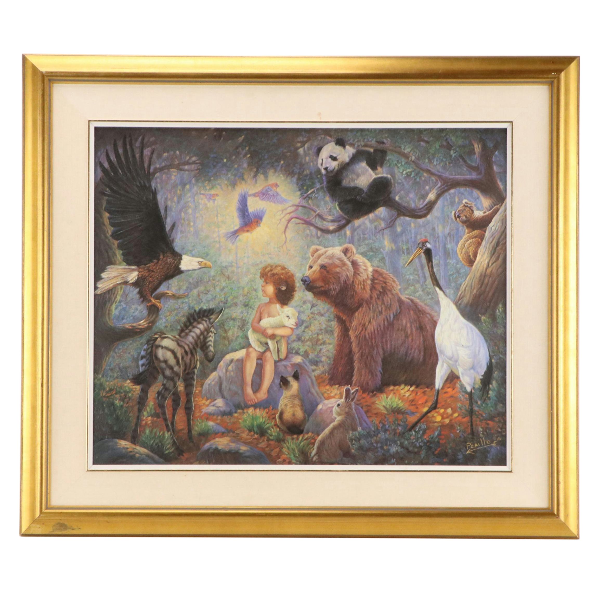 Gregory Perillo Offset Lithograph "Peaceable Kingdom: Nations at Rest"
