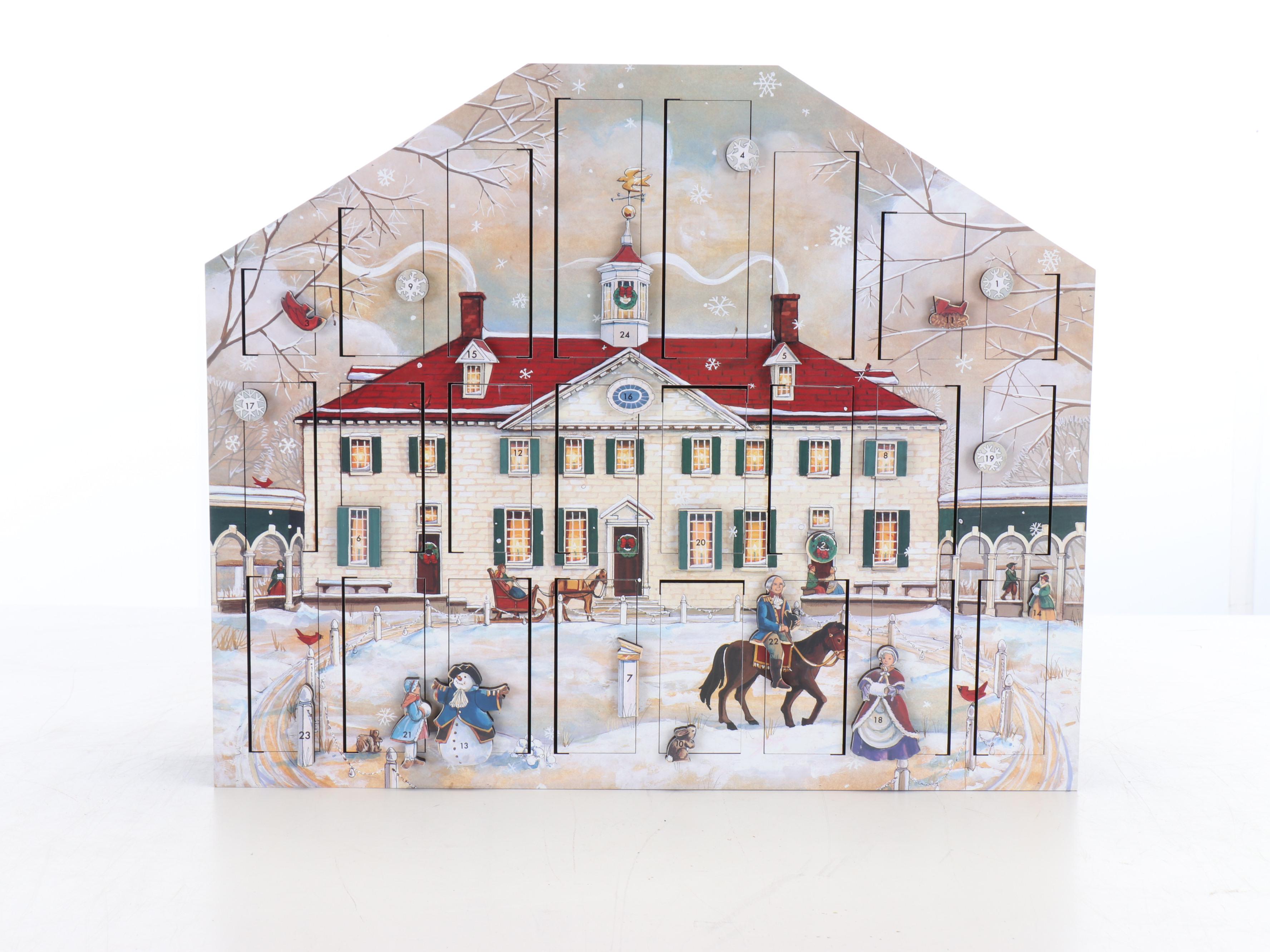 Byers' Choice  Wooden Mount Vernon Advent Calendar