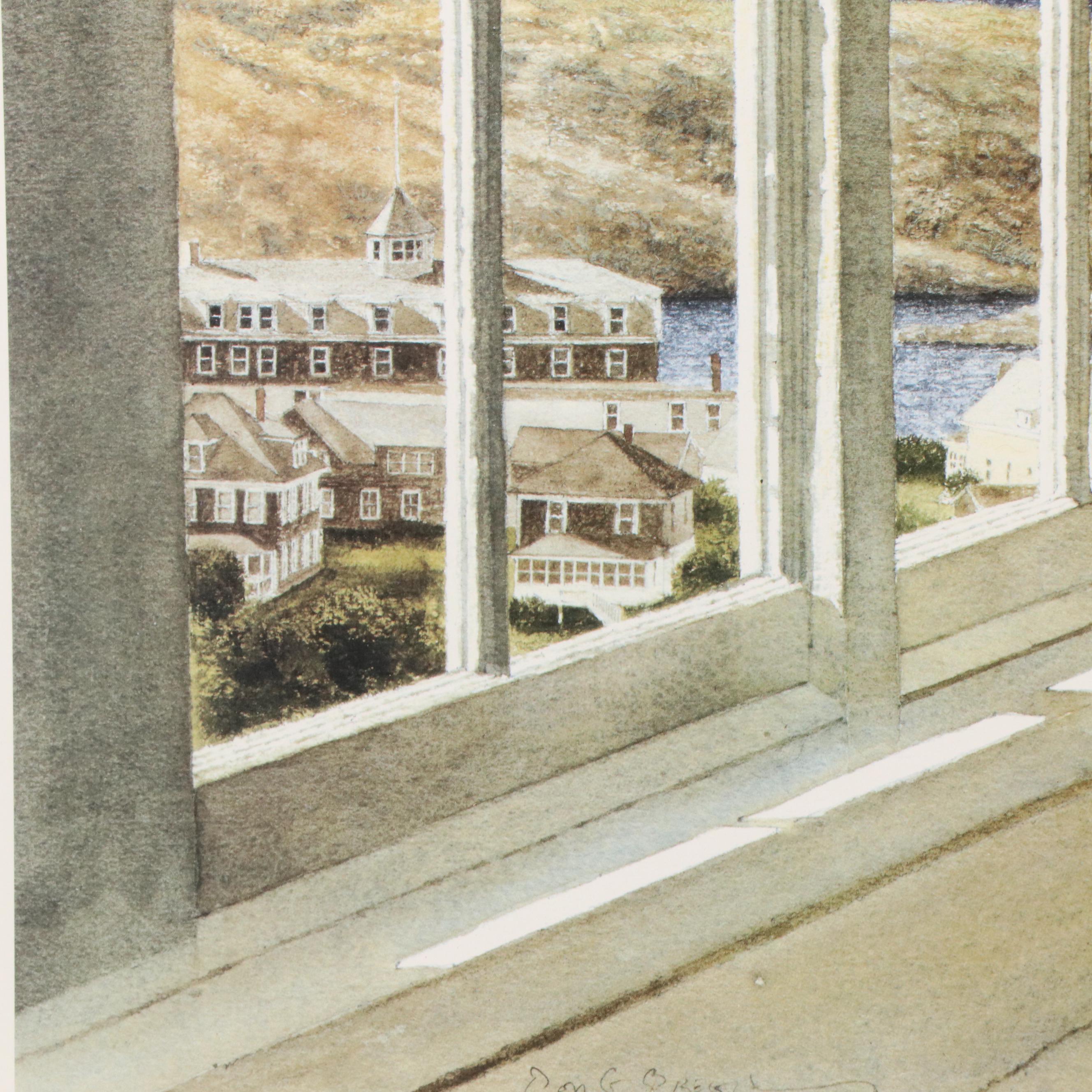 Offset Lithograph After Doug Brega "Lookout from Monhegan Light"