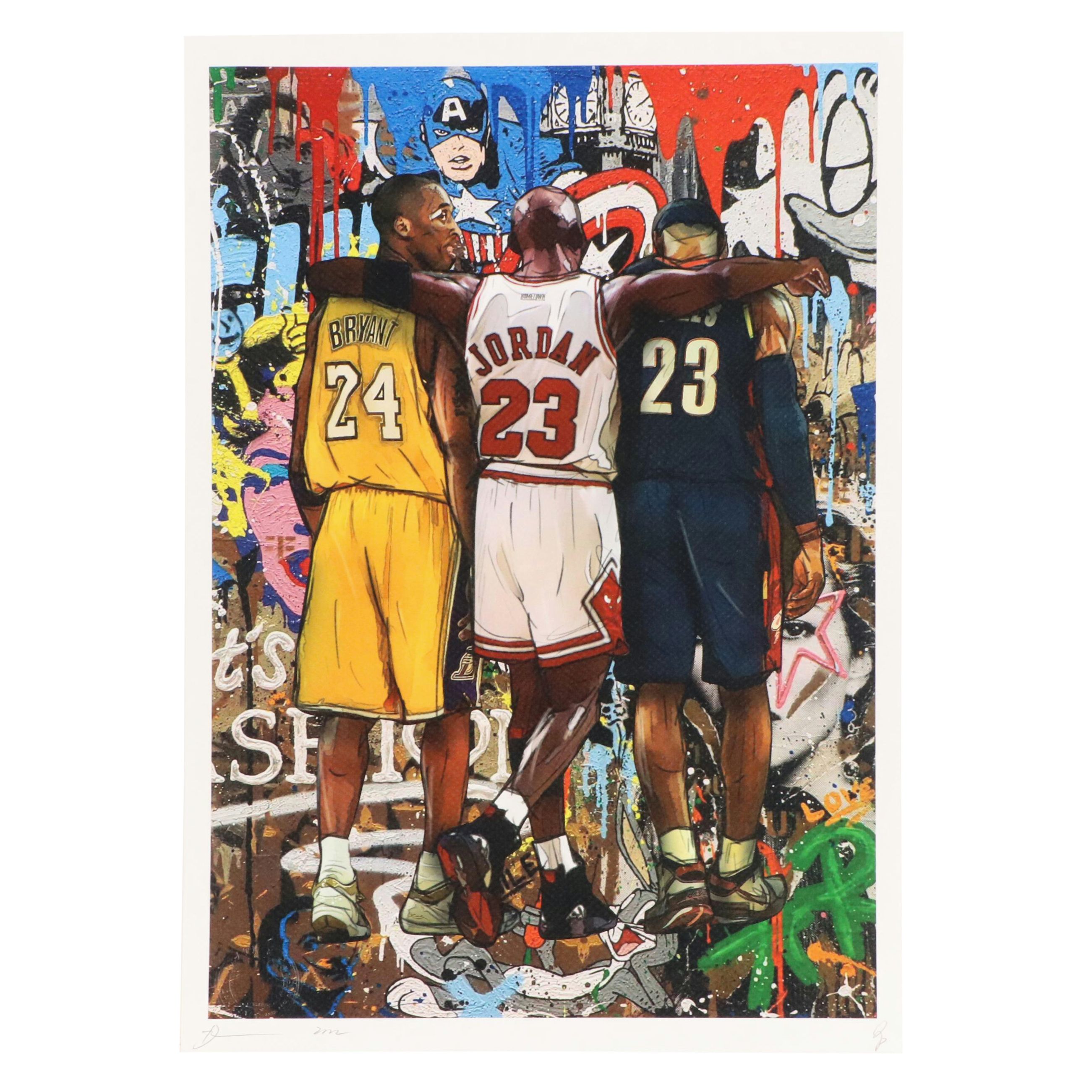 Death NYC Pop Art Graphic Print Featuring NBA Players x Pop Culture Icons, 2022
