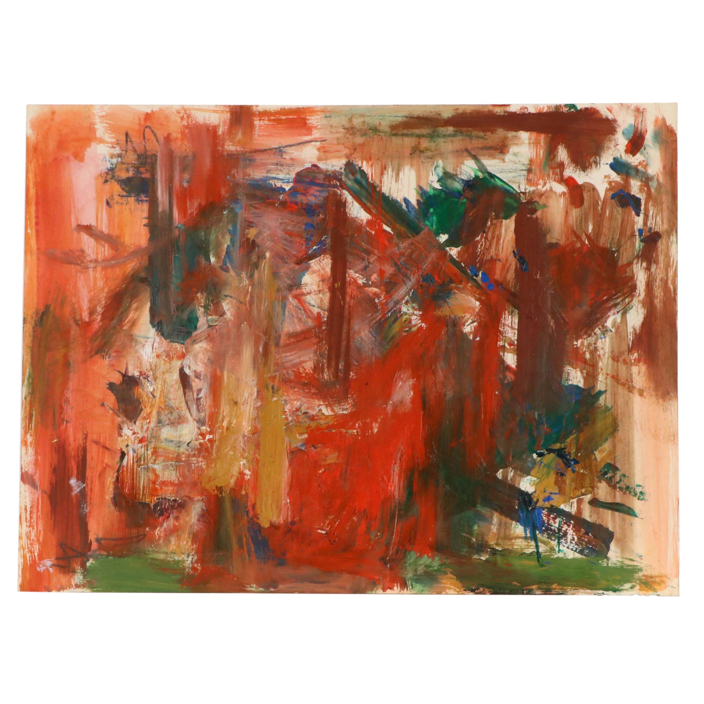 Jack Meanwell Abstract Modern Oil Painting, Late 20th Century