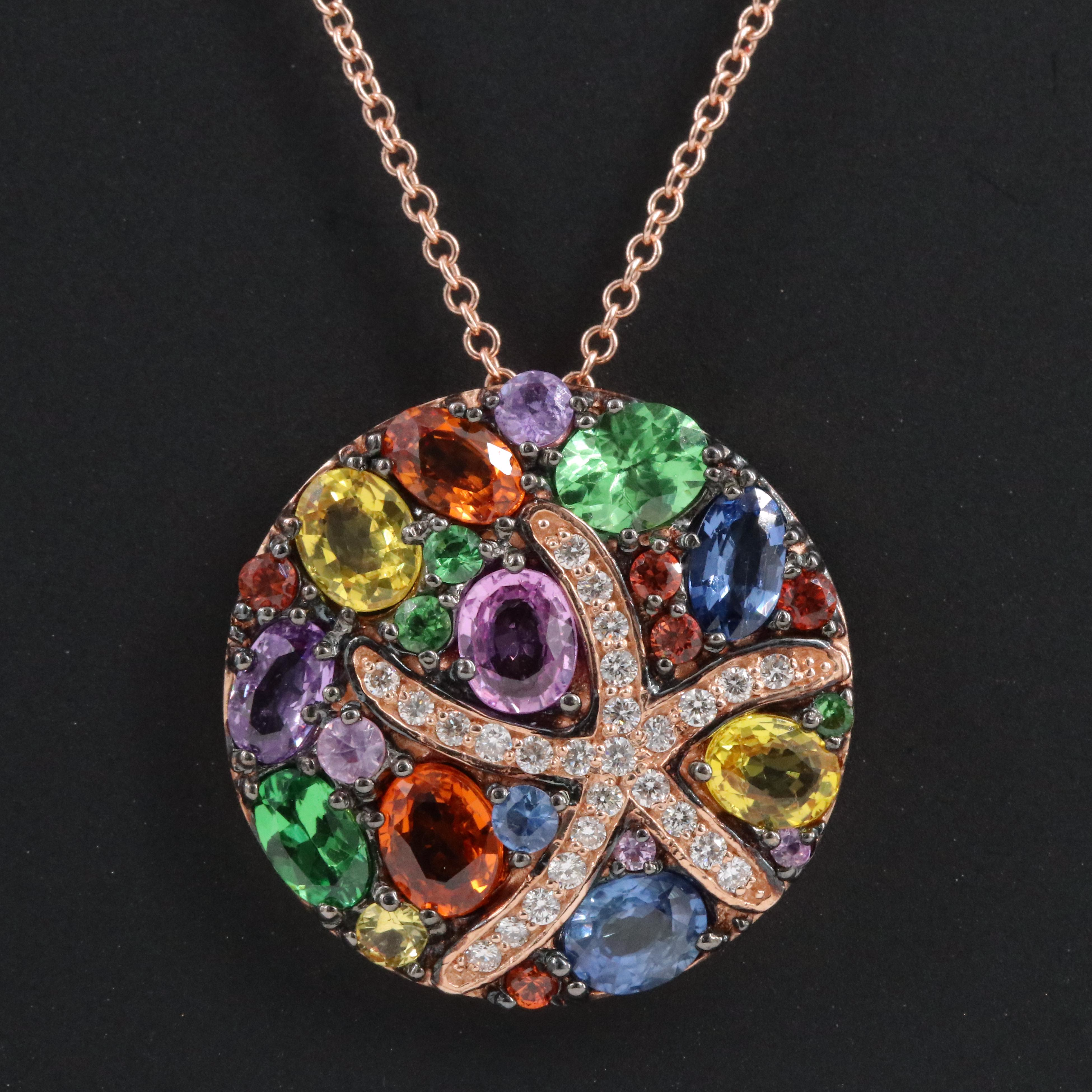 EFFY 14K Sapphire, Tsavorite and Diamond Starfish Pendant Necklace