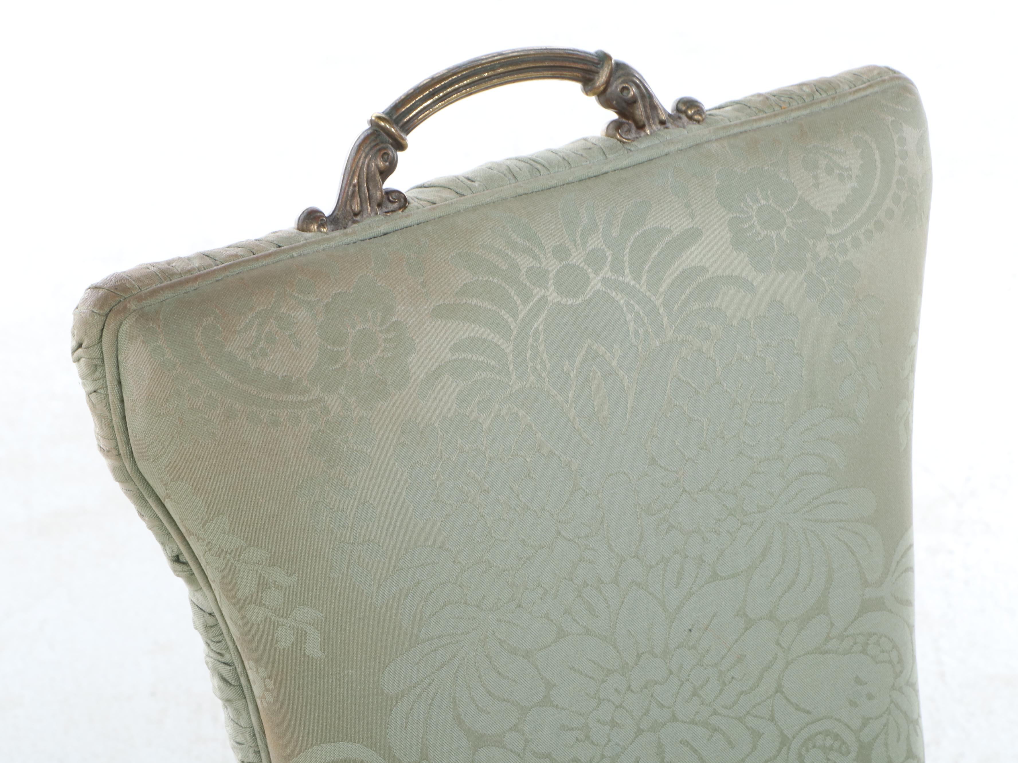 French Provincial Style Painted Wood Vanity with Skirted Stool