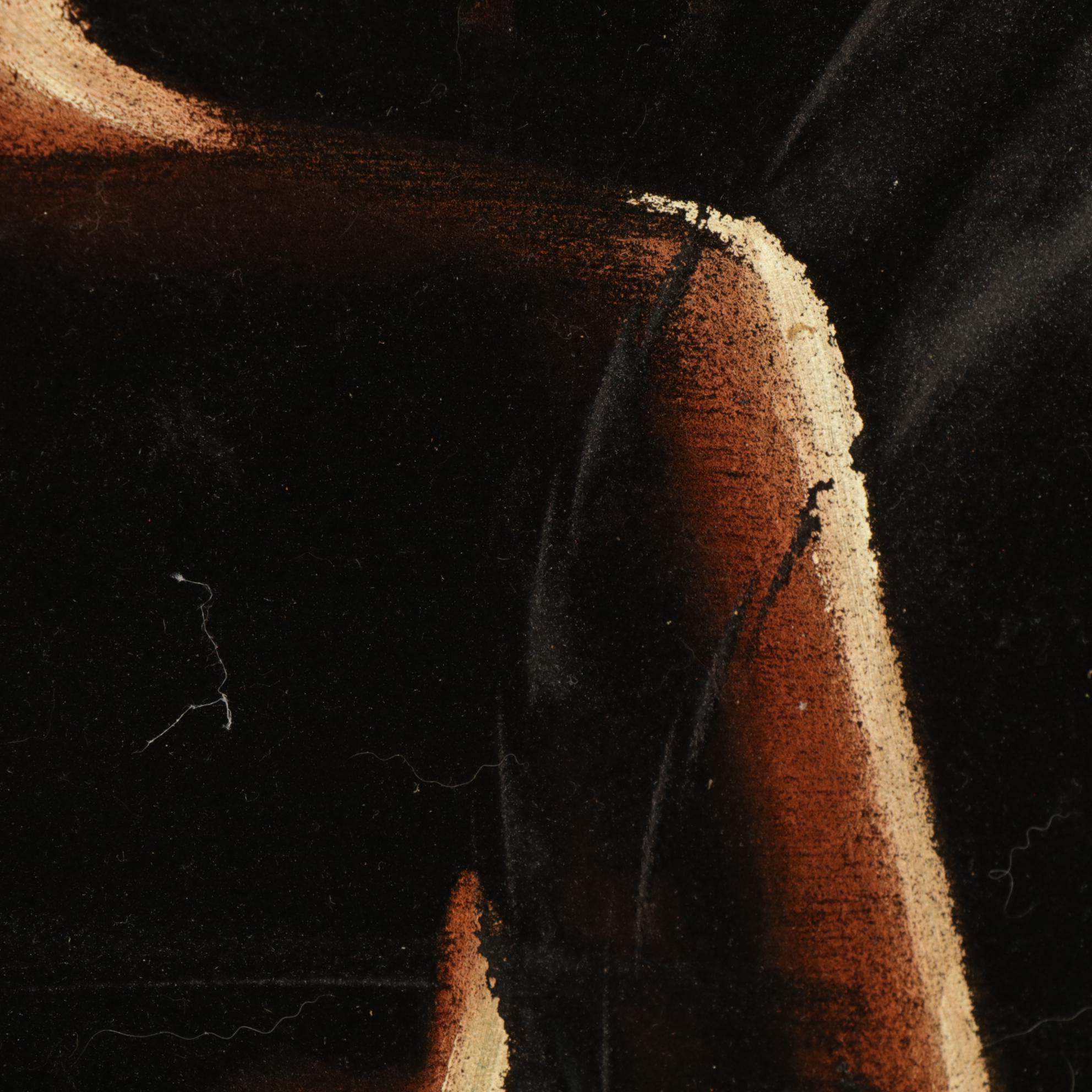 Velvet Painting of Nude Girl with Rose