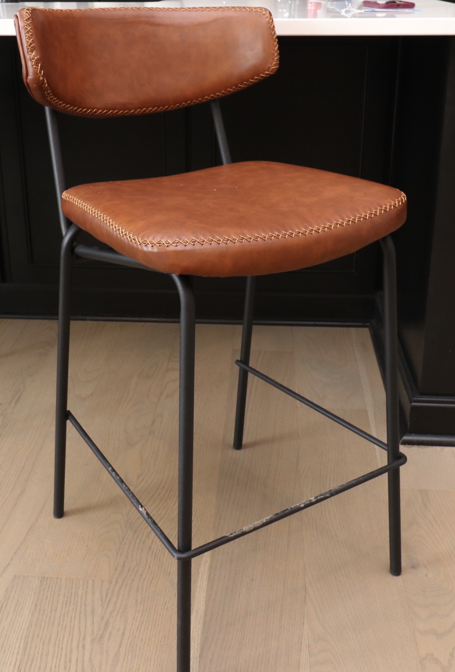 Zuo Modern "Sharon" Faux Leather Counter Stools, Set of Three