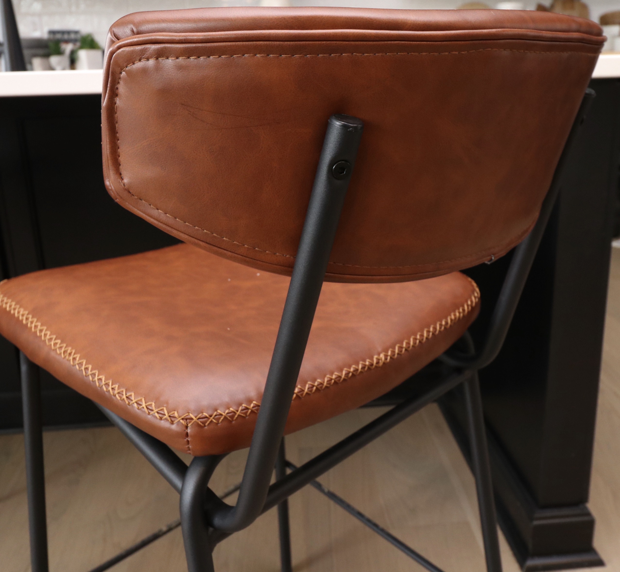 Zuo Modern "Sharon" Faux Leather Counter Stools, Set of Three