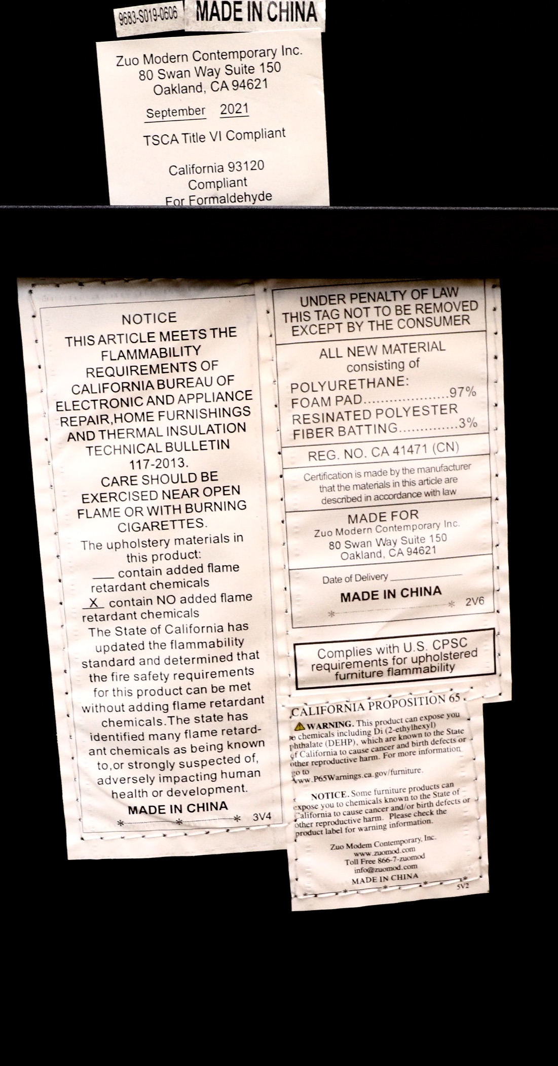 Zuo Modern "Sharon" Faux Leather Counter Stools, Set of Three