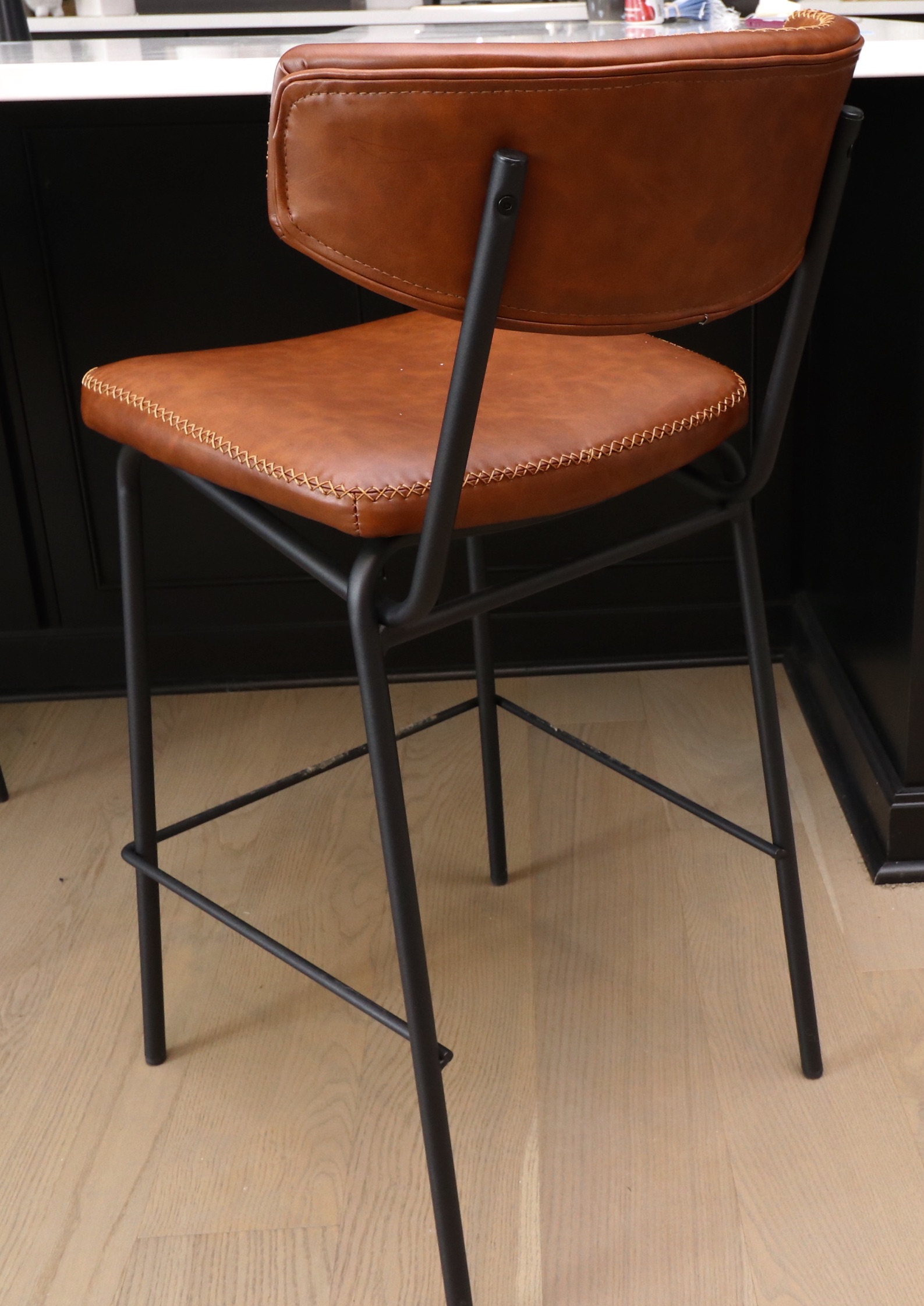 Zuo Modern "Sharon" Faux Leather Counter Stools, Set of Three