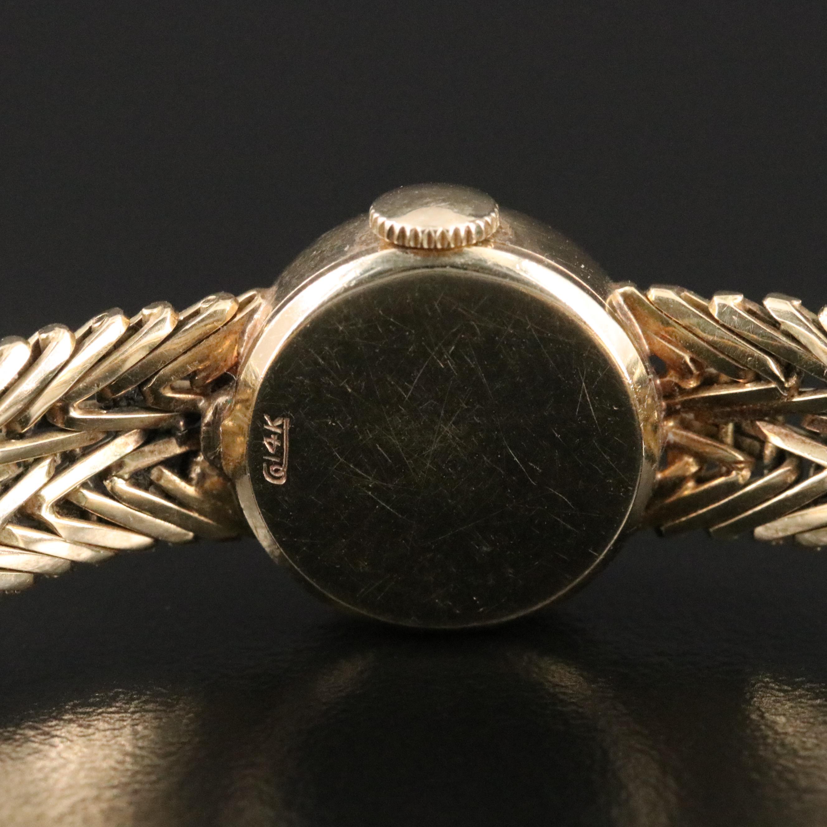 Vintage 14K Rolex Custom Band Stem Wind Watch