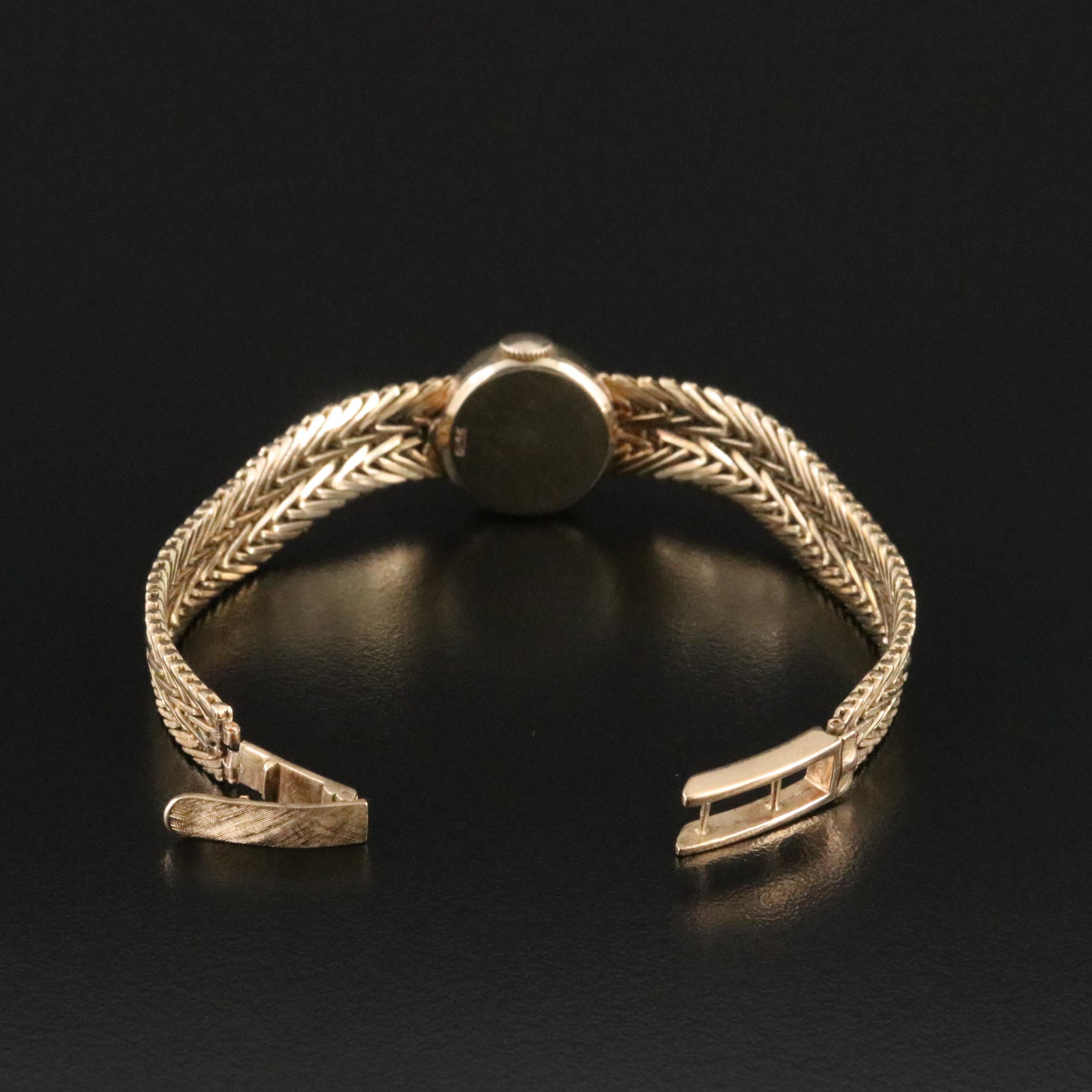 Vintage 14K Rolex Custom Band Stem Wind Watch