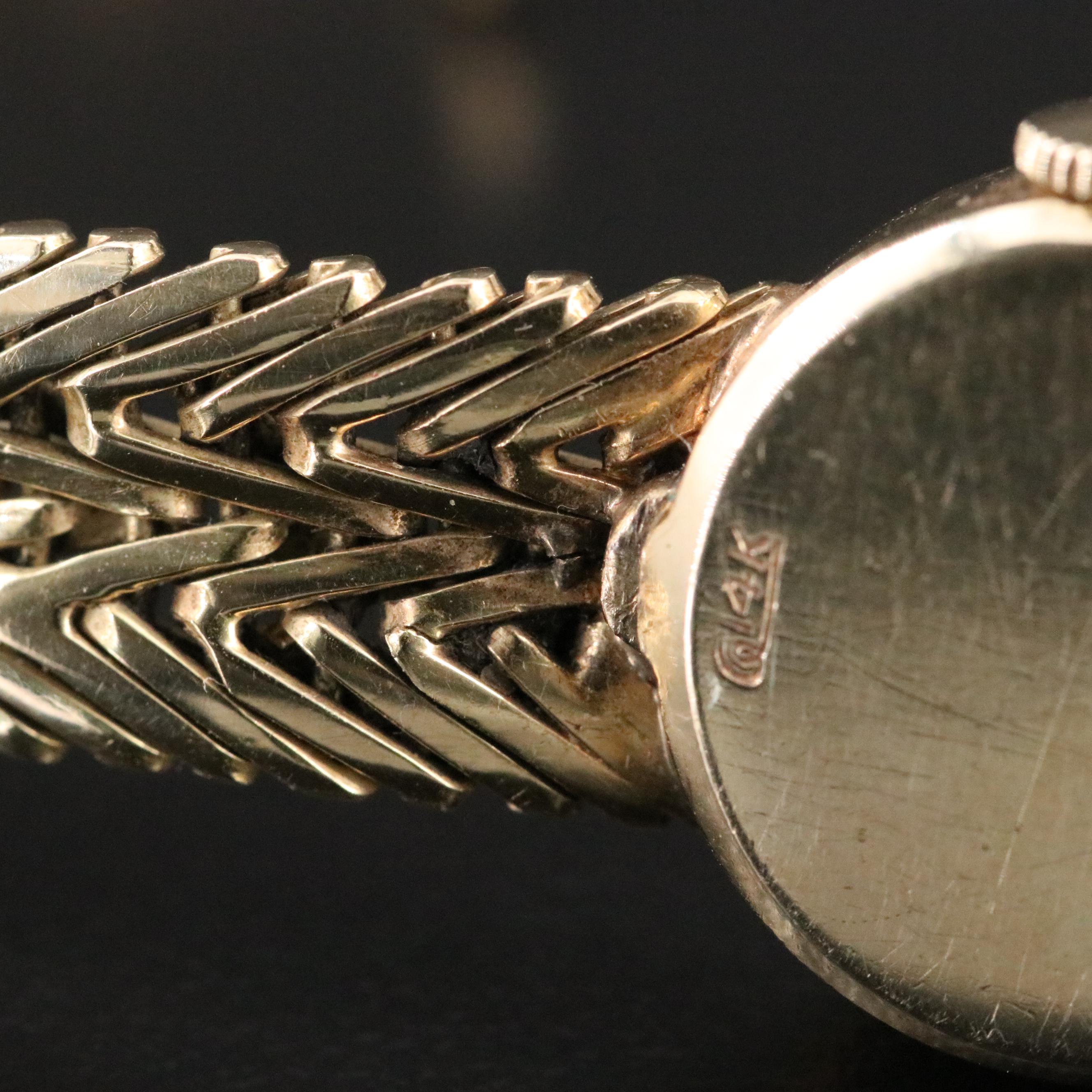 Vintage 14K Rolex Custom Band Stem Wind Watch