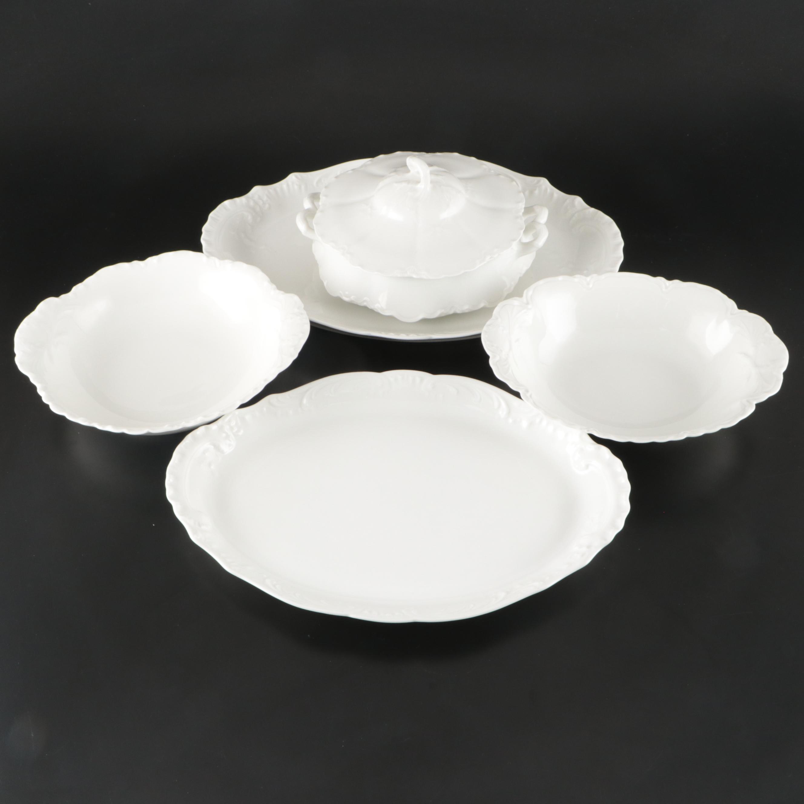 Theodore Haviland Limoges Porcelain Covered Vegetable Bowl and Serving Pieces