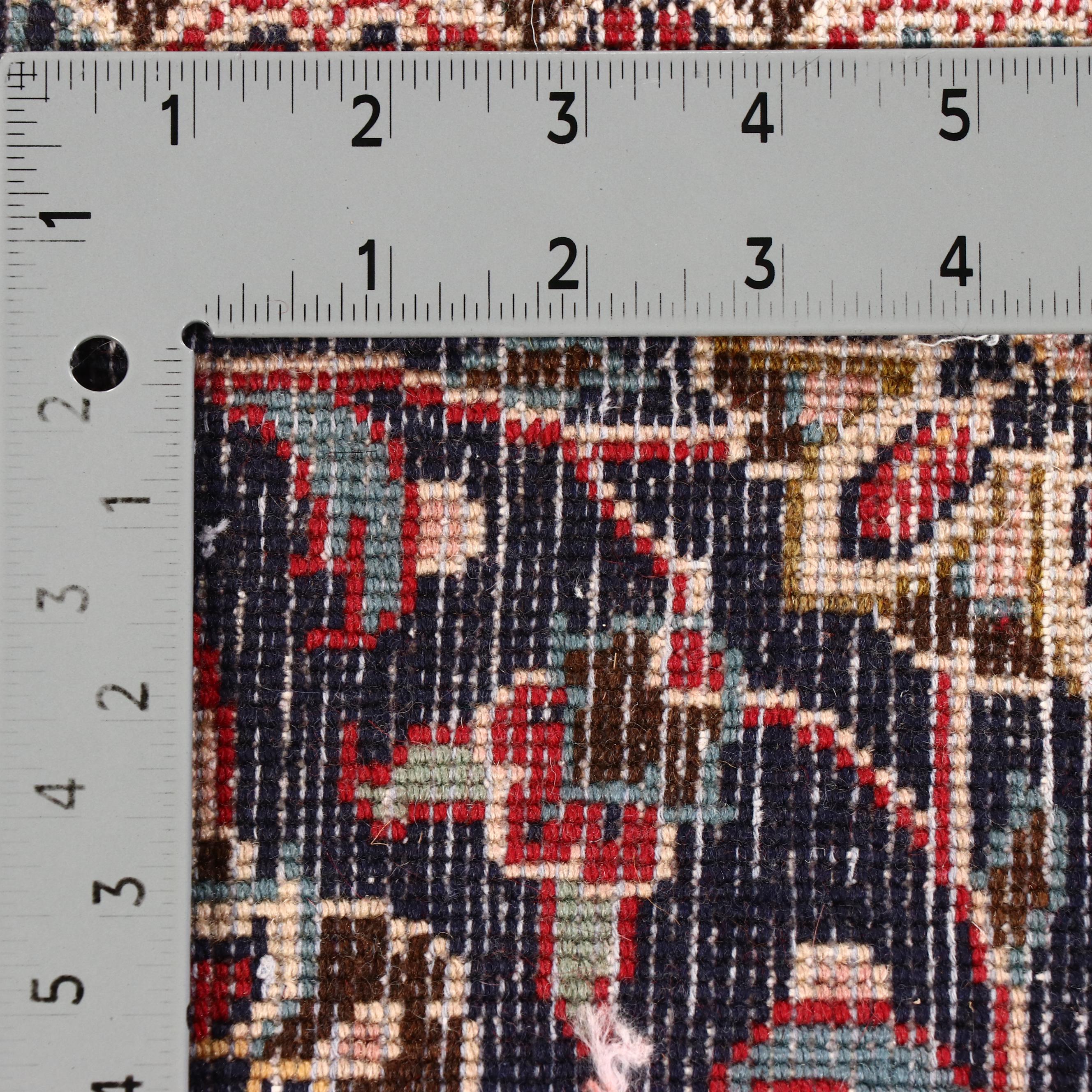 9'2 x 13'3 Hand-Knotted Persian Kashan Room-Sized Rug