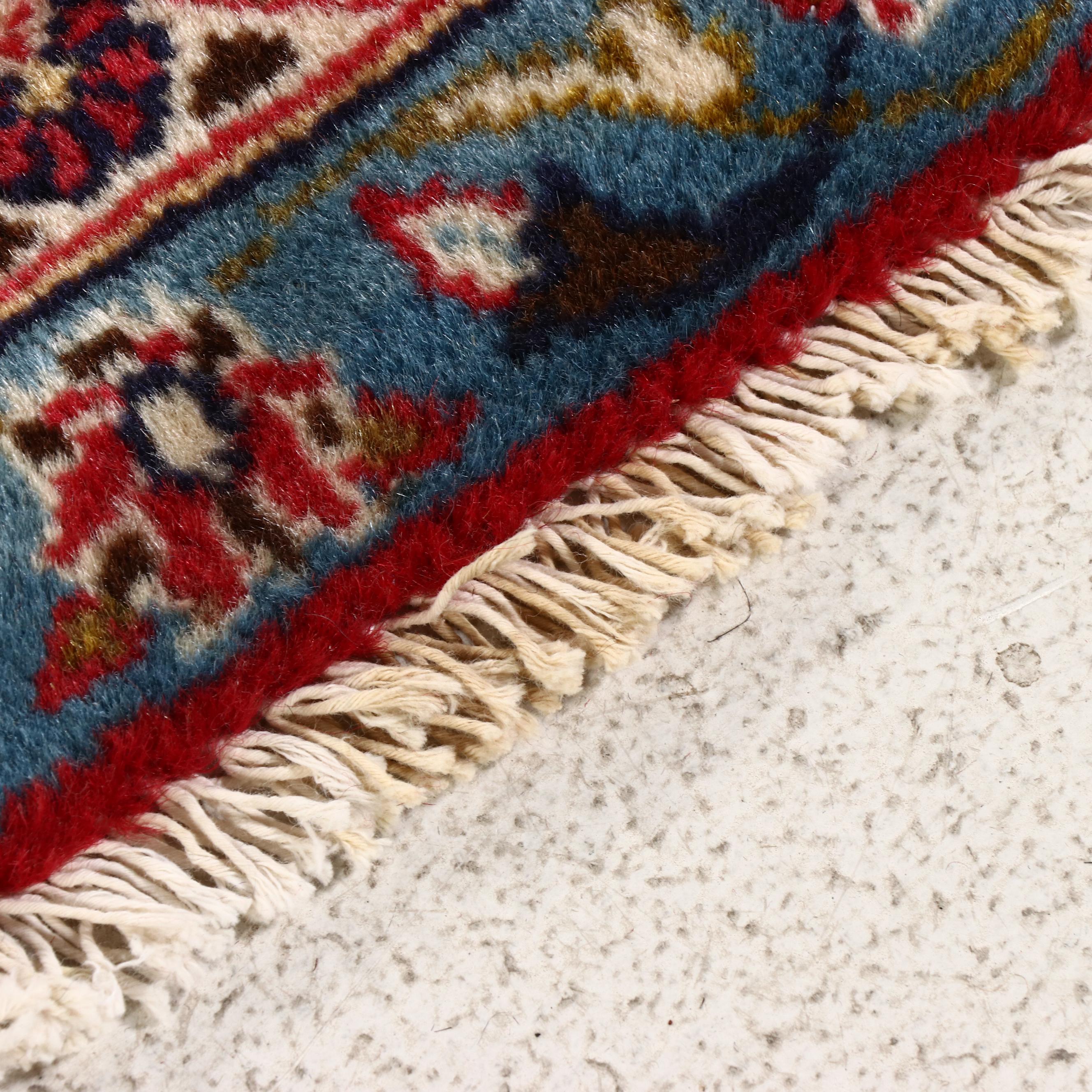 9'2 x 13'3 Hand-Knotted Persian Kashan Room-Sized Rug