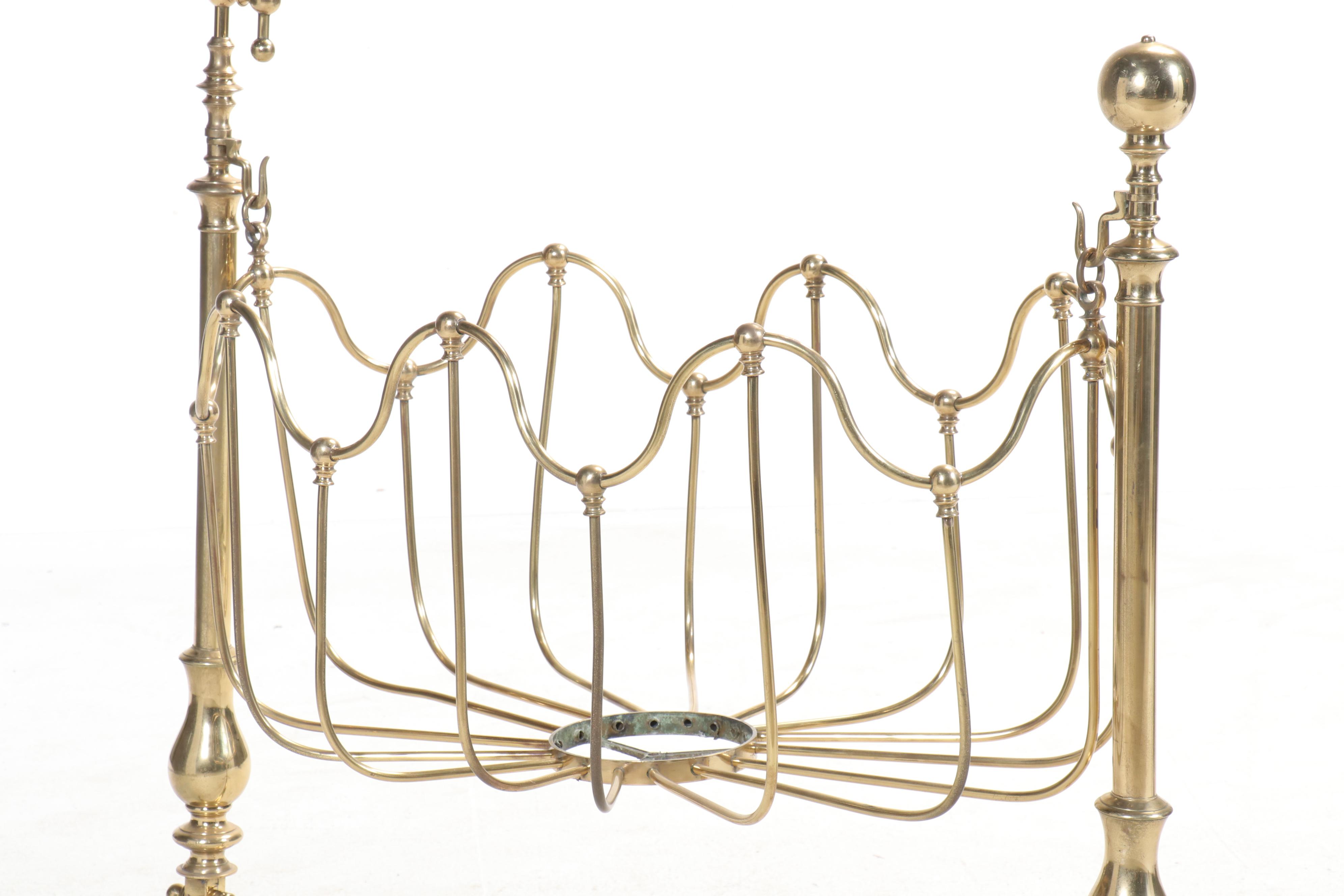 Art Nouveau Style Brass Cradle, Early 20th Century