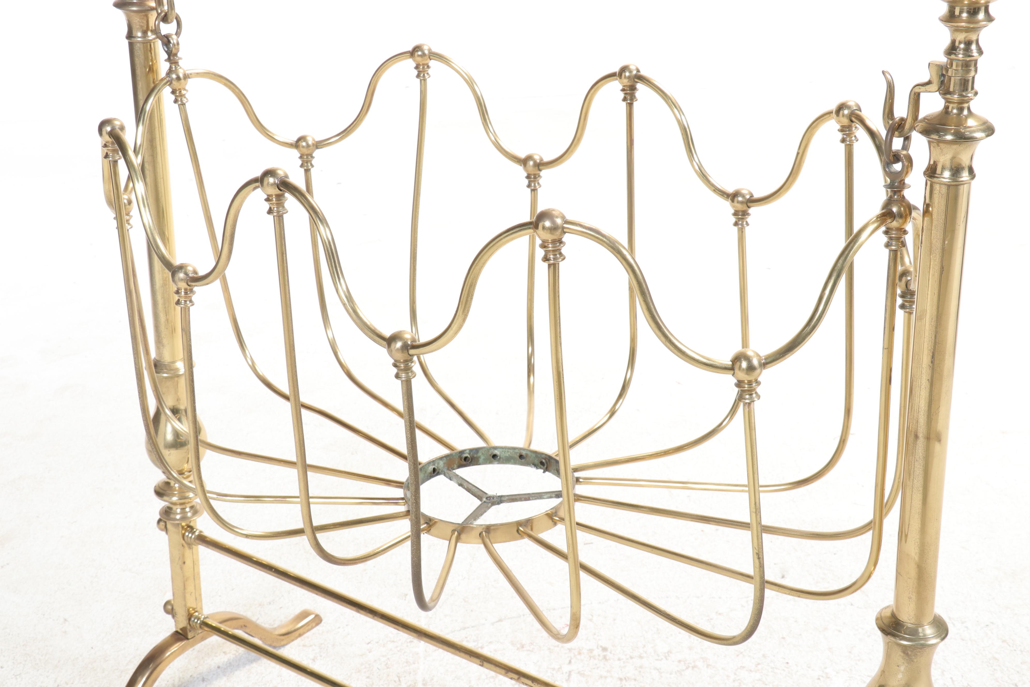 Art Nouveau Style Brass Cradle, Early 20th Century
