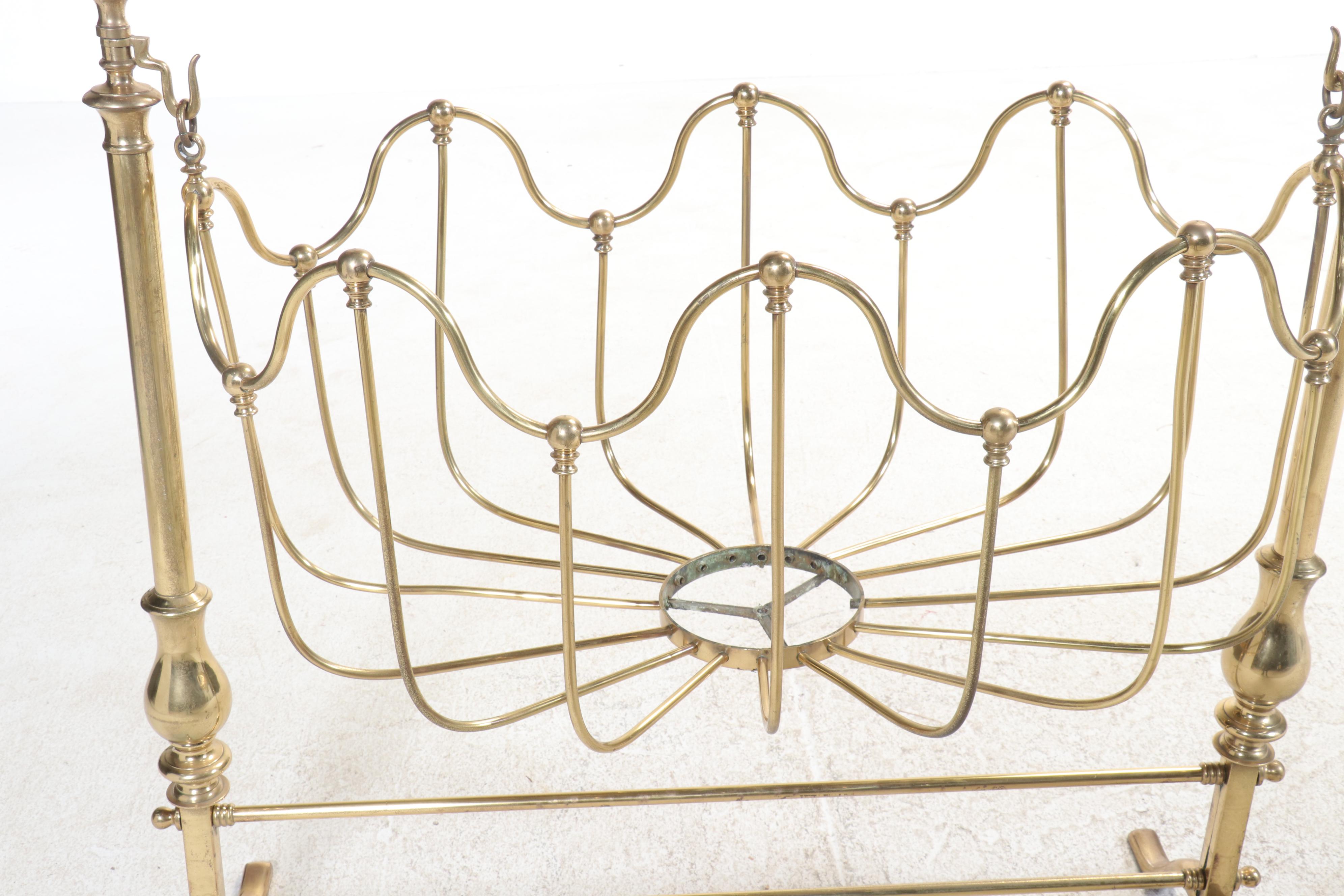 Art Nouveau Style Brass Cradle, Early 20th Century