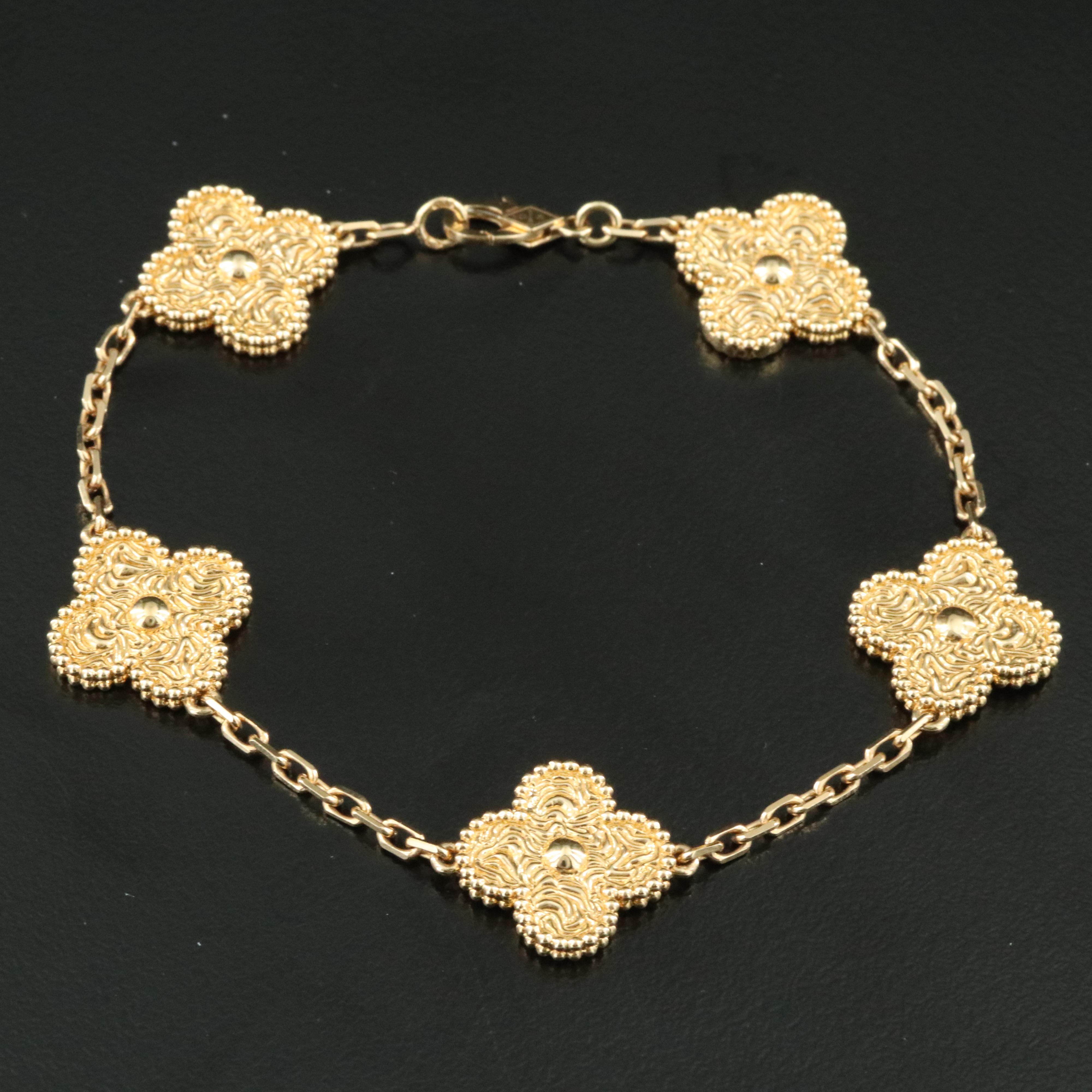 Van Cleef & Arpels Vintage Alhambra 18K Five Motifs Bracelet