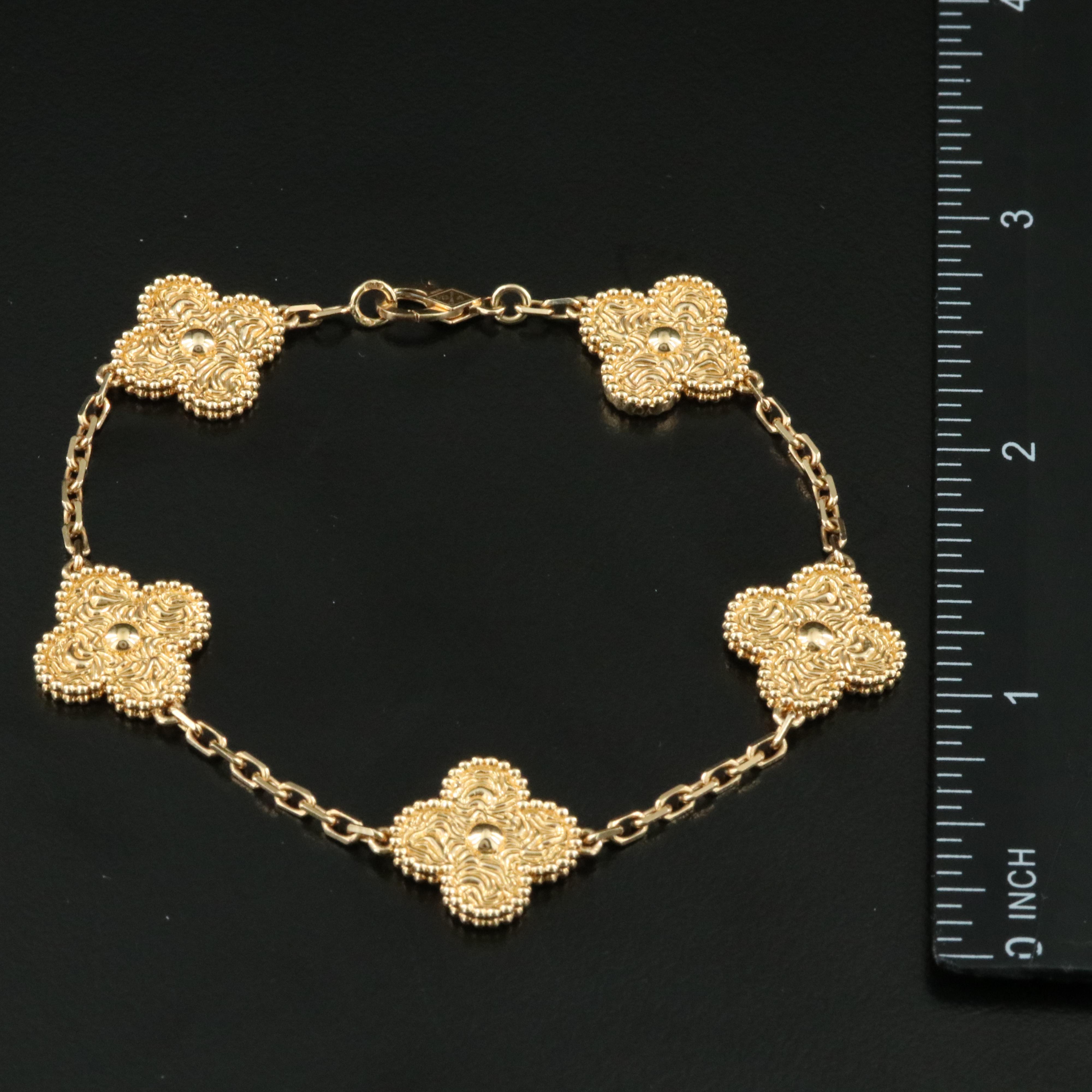 Van Cleef & Arpels Vintage Alhambra 18K Five Motifs Bracelet
