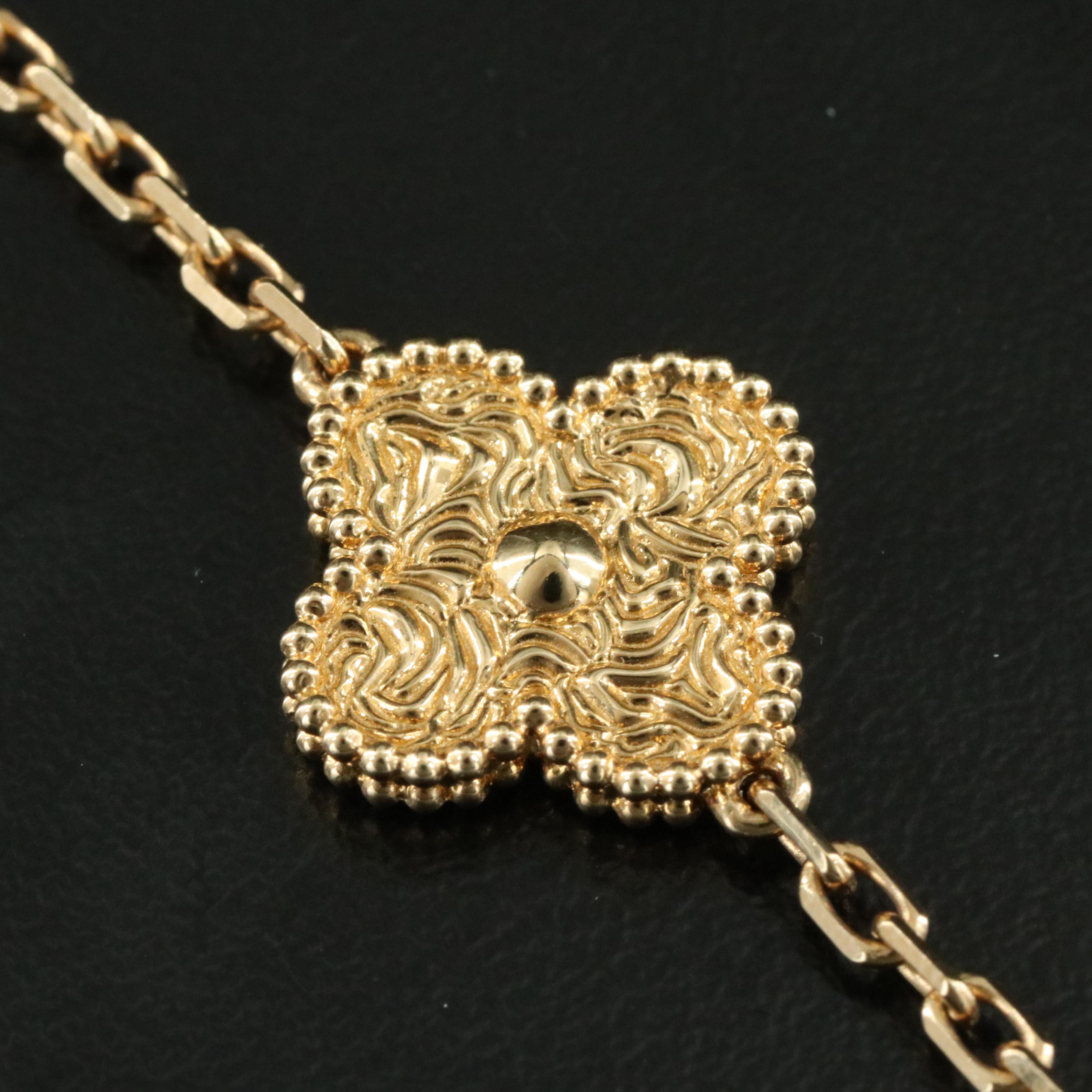 Van Cleef & Arpels Vintage Alhambra 18K Five Motifs Bracelet