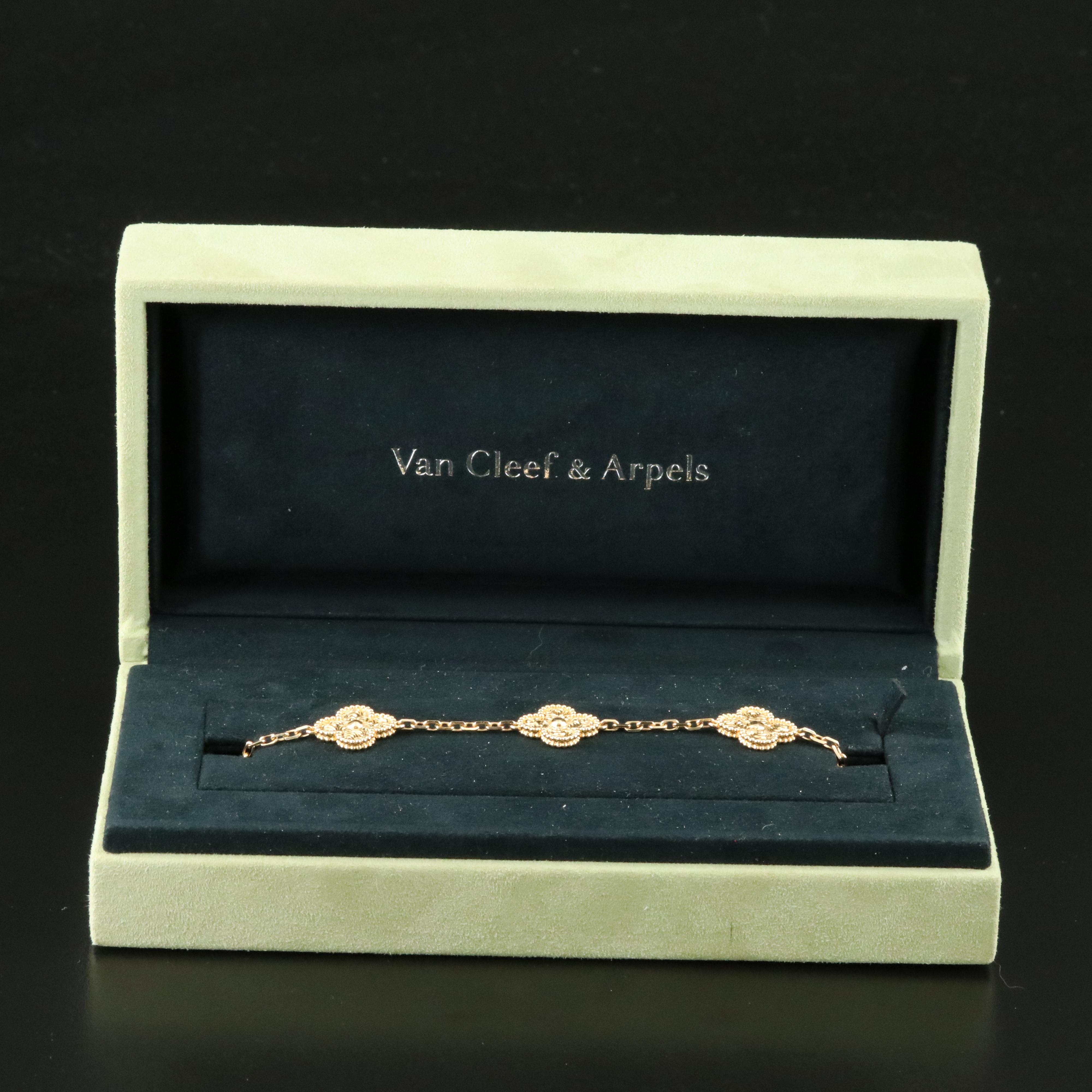 Van Cleef & Arpels Vintage Alhambra 18K Five Motifs Bracelet