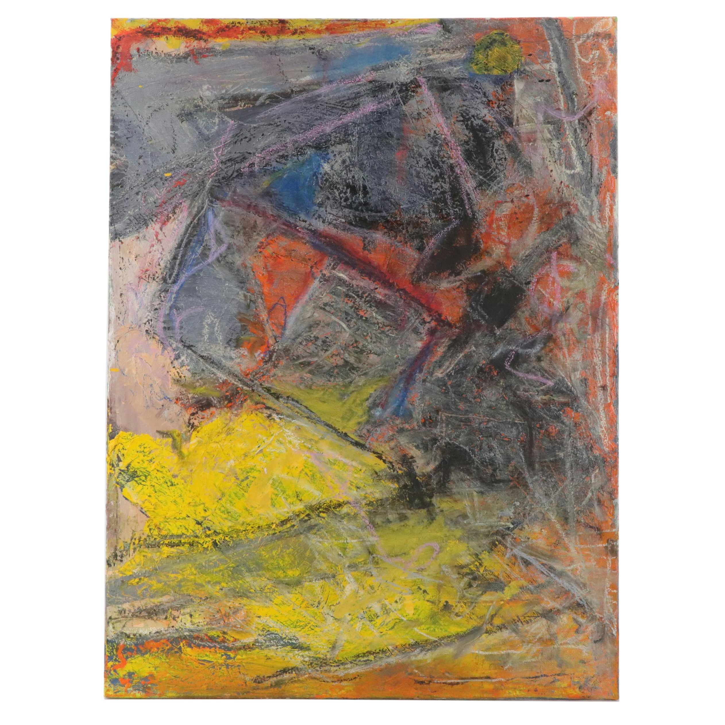 Kim Irvin Madsen Modernist Mixed Media Painting, 21st Century