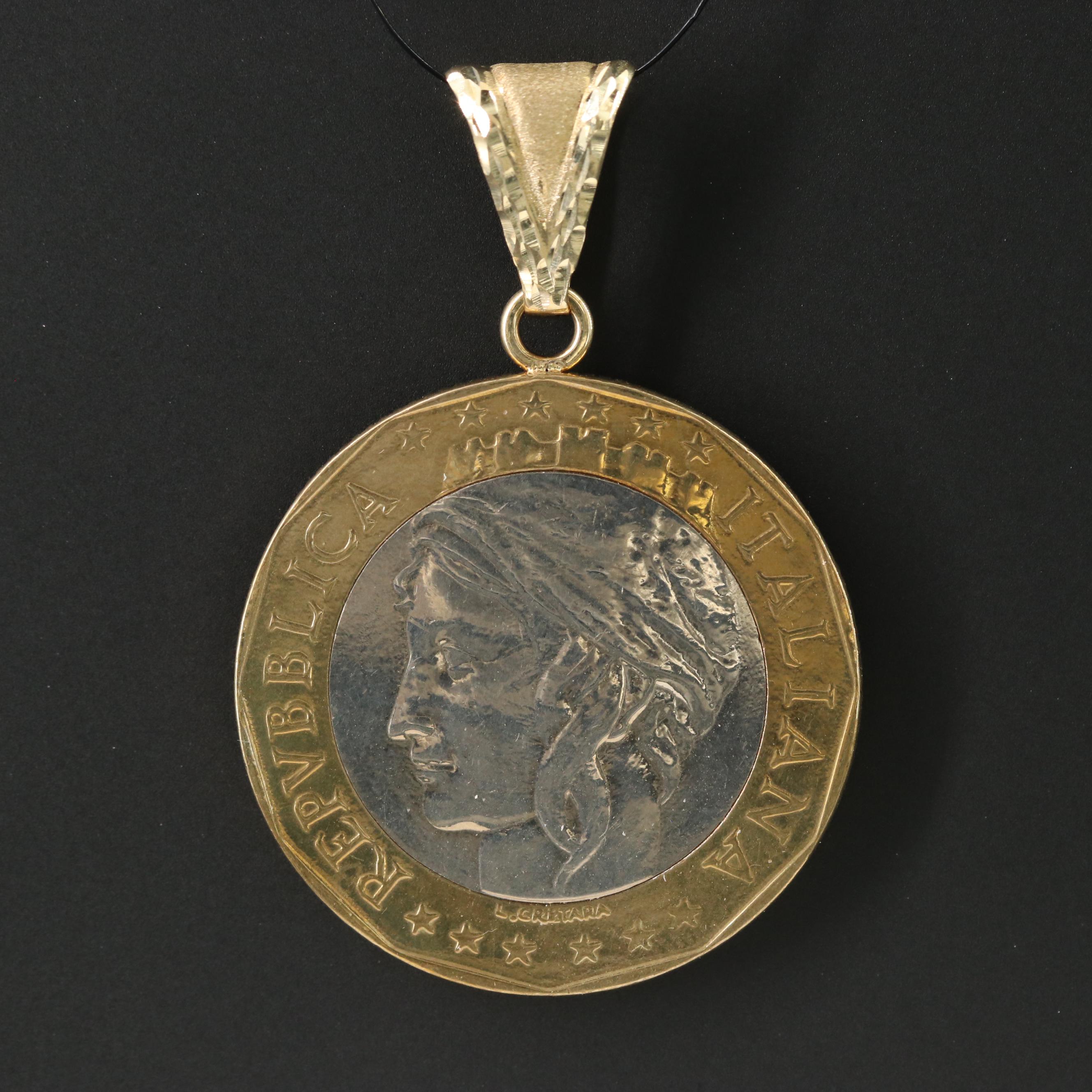1997 Italy 1000-Lire Coin Pendant