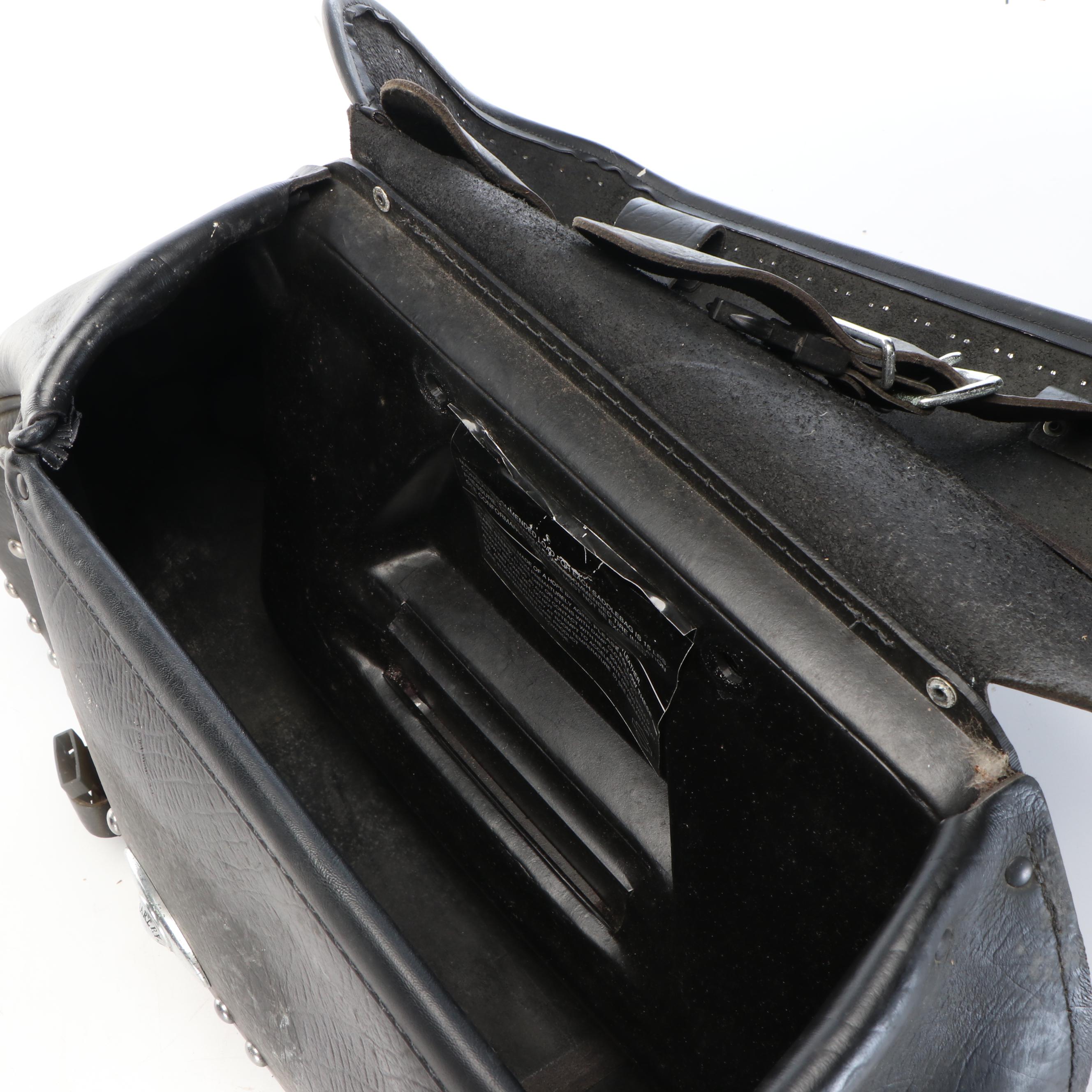 Harley-Davidson Studded Black Leather Saddle Bag/Motorcycle Accessories