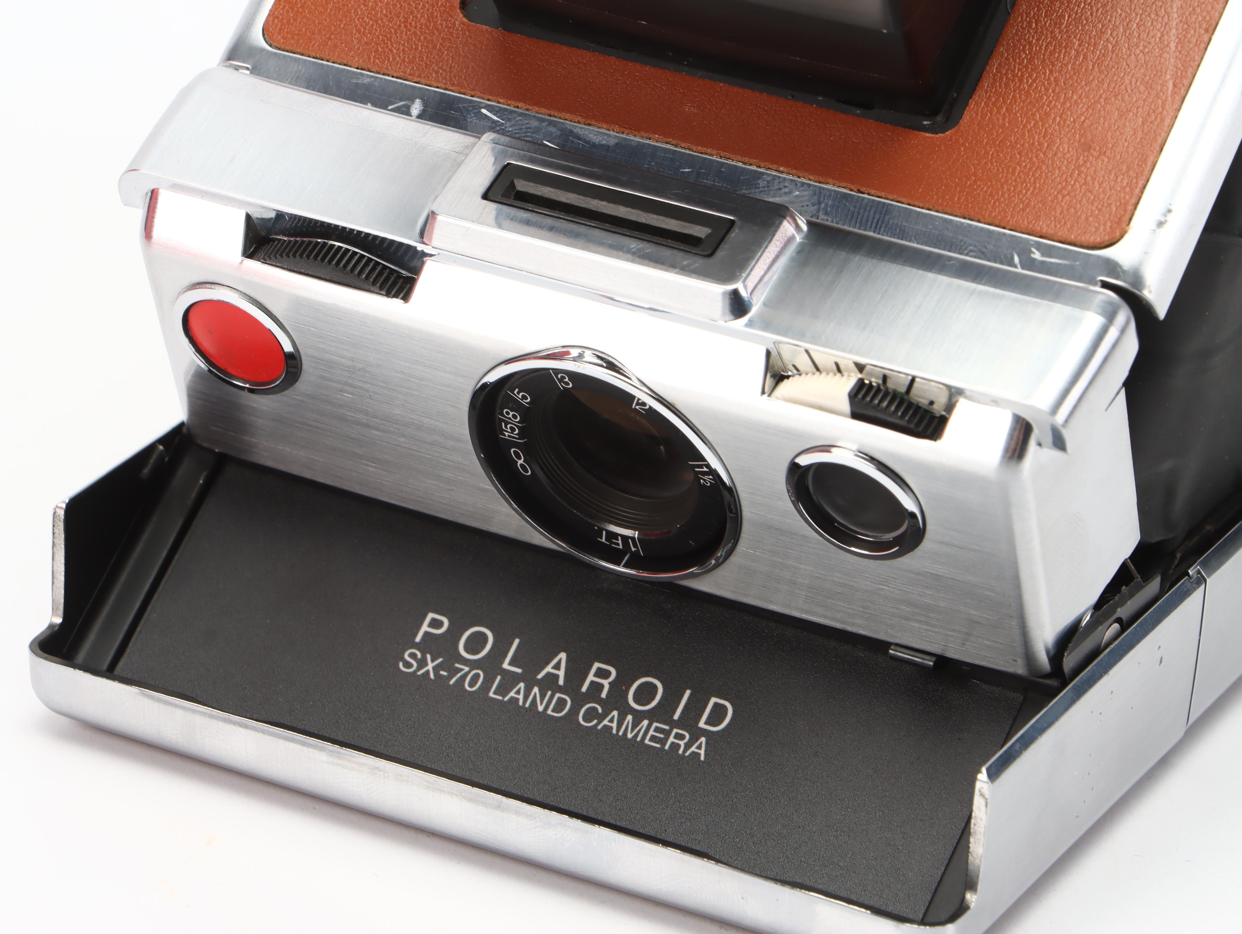 Refurbished Polaroid SX-70 Silver- Brown Camera