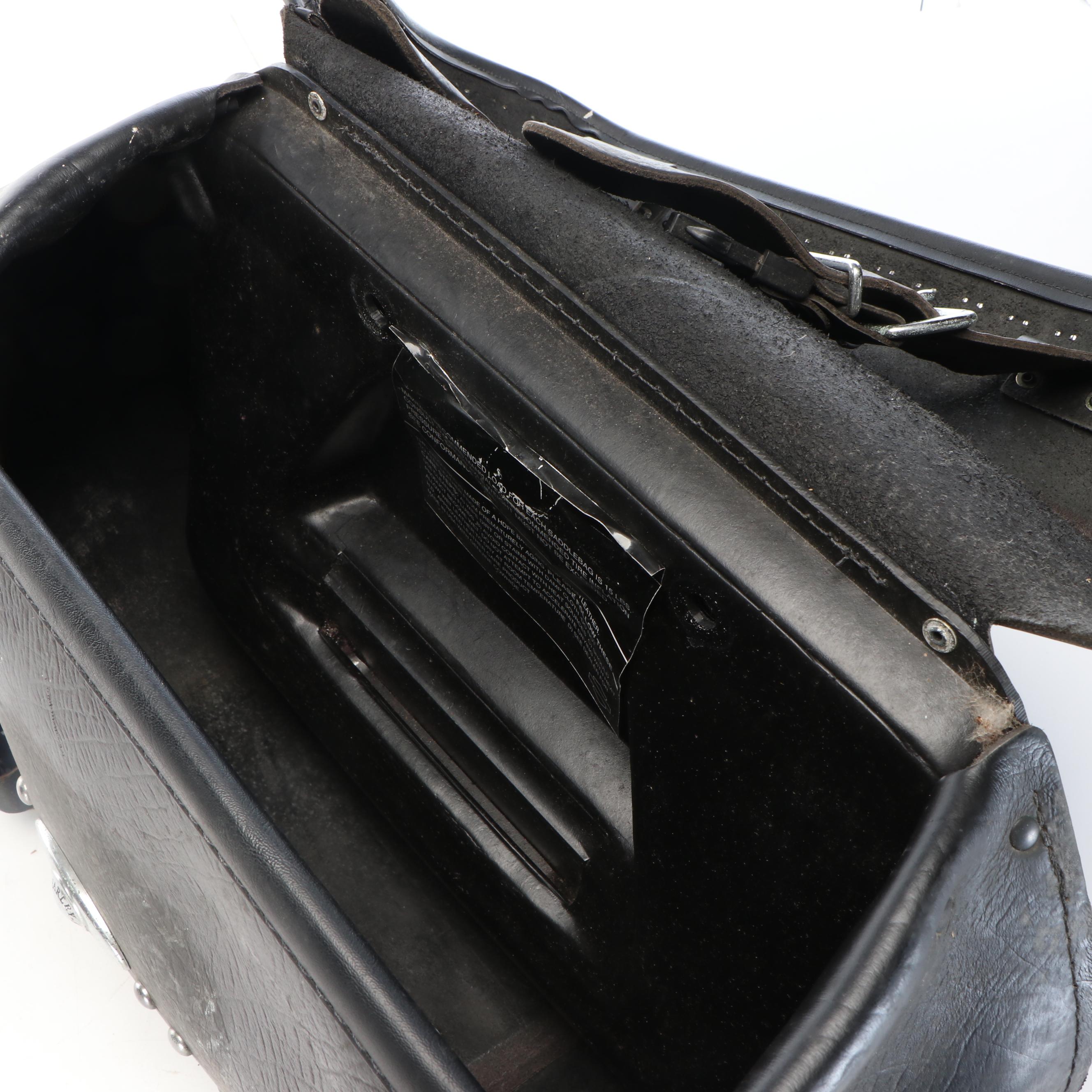 Harley-Davidson Studded Black Leather Saddle Bag/Motorcycle Accessories