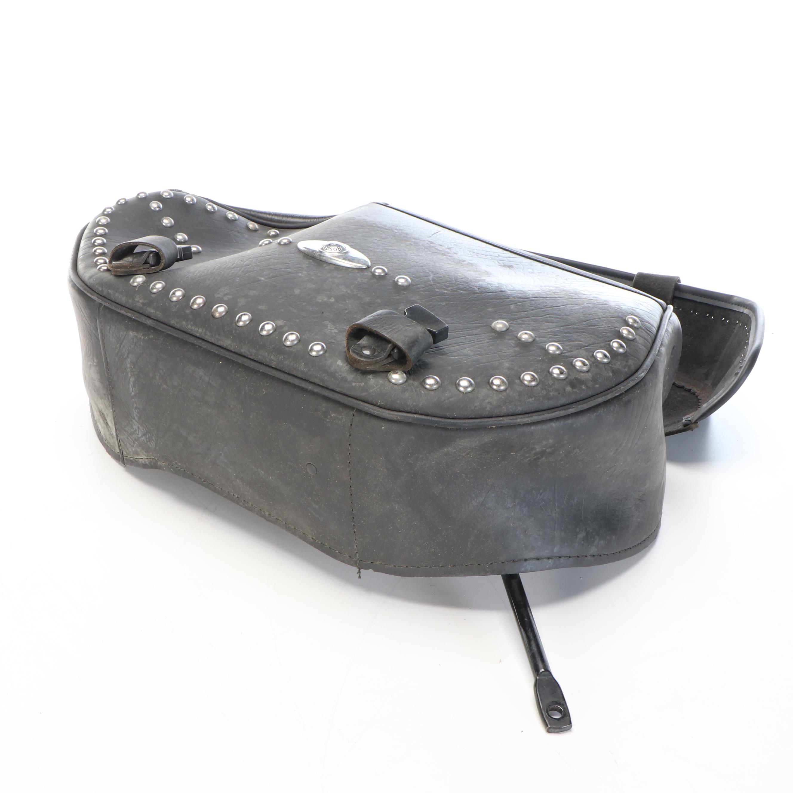 Harley-Davidson Studded Black Leather Saddle Bag/Motorcycle Accessories