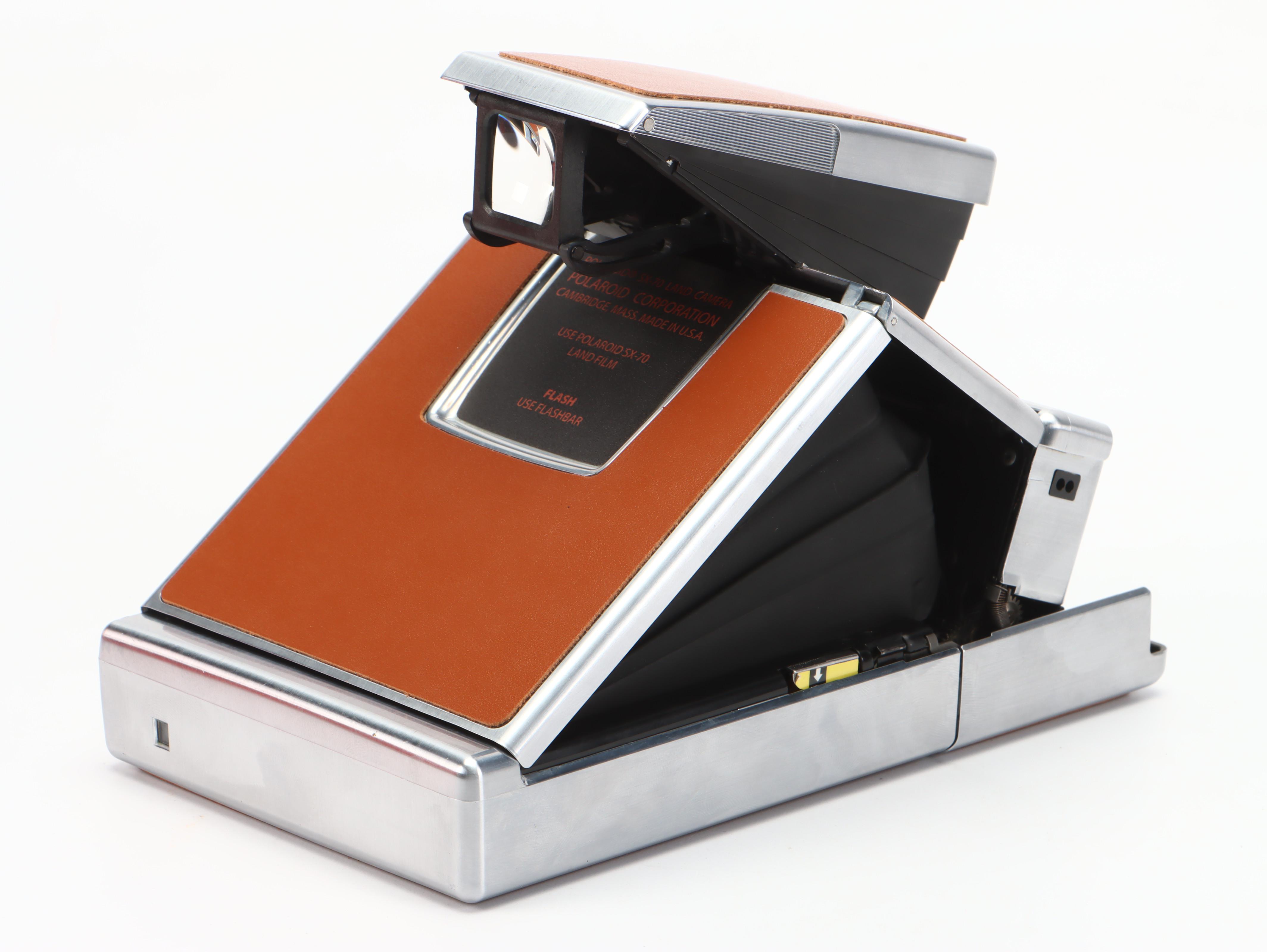 Refurbished Polaroid SX-70 Silver- Brown Camera