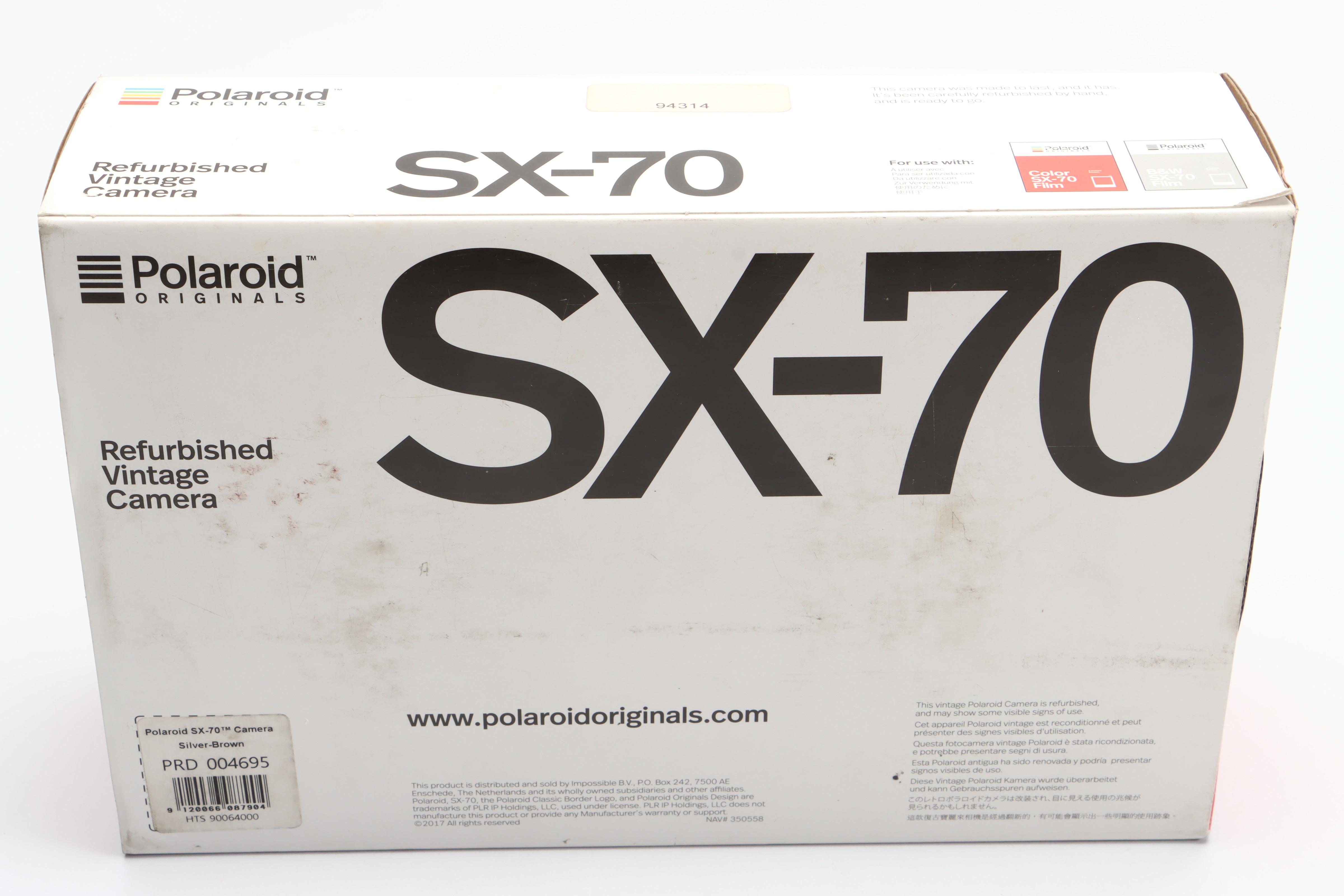 Refurbished Polaroid SX-70 Silver- Brown Camera