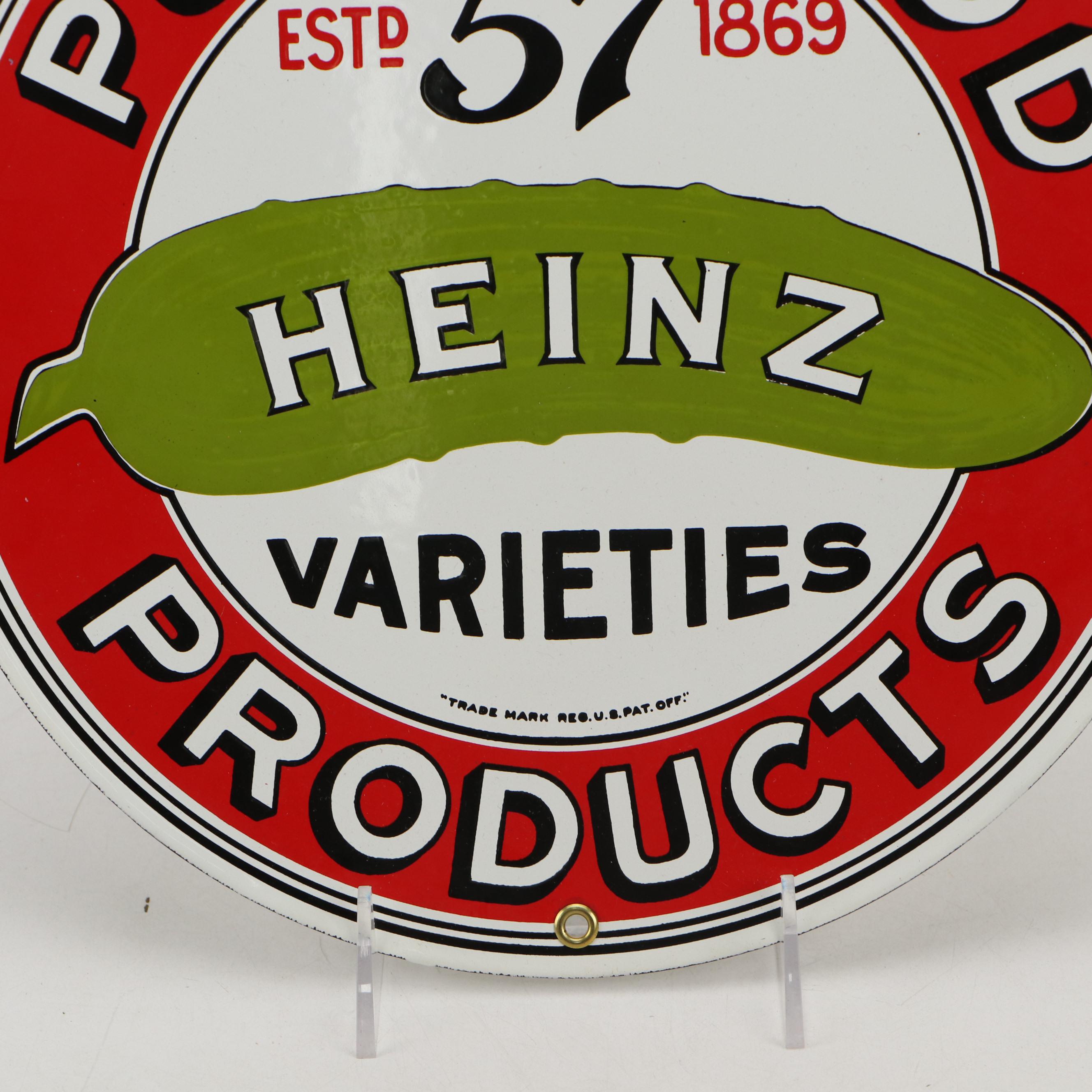 Heinz Varieties Pure Food Products Porcelain Enamel Sign