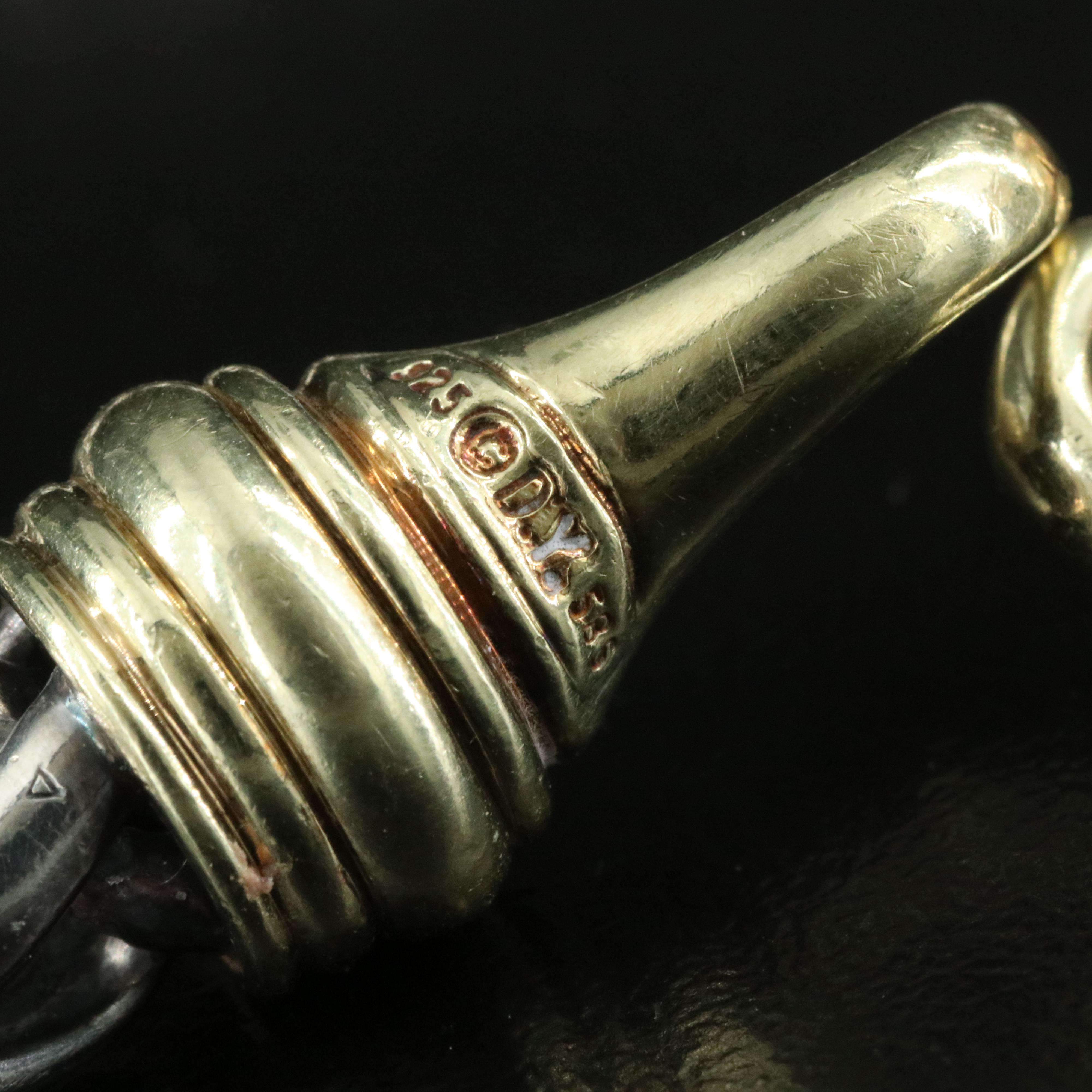 David Yurman Sterling and 14K Wheat Chain Bracelet