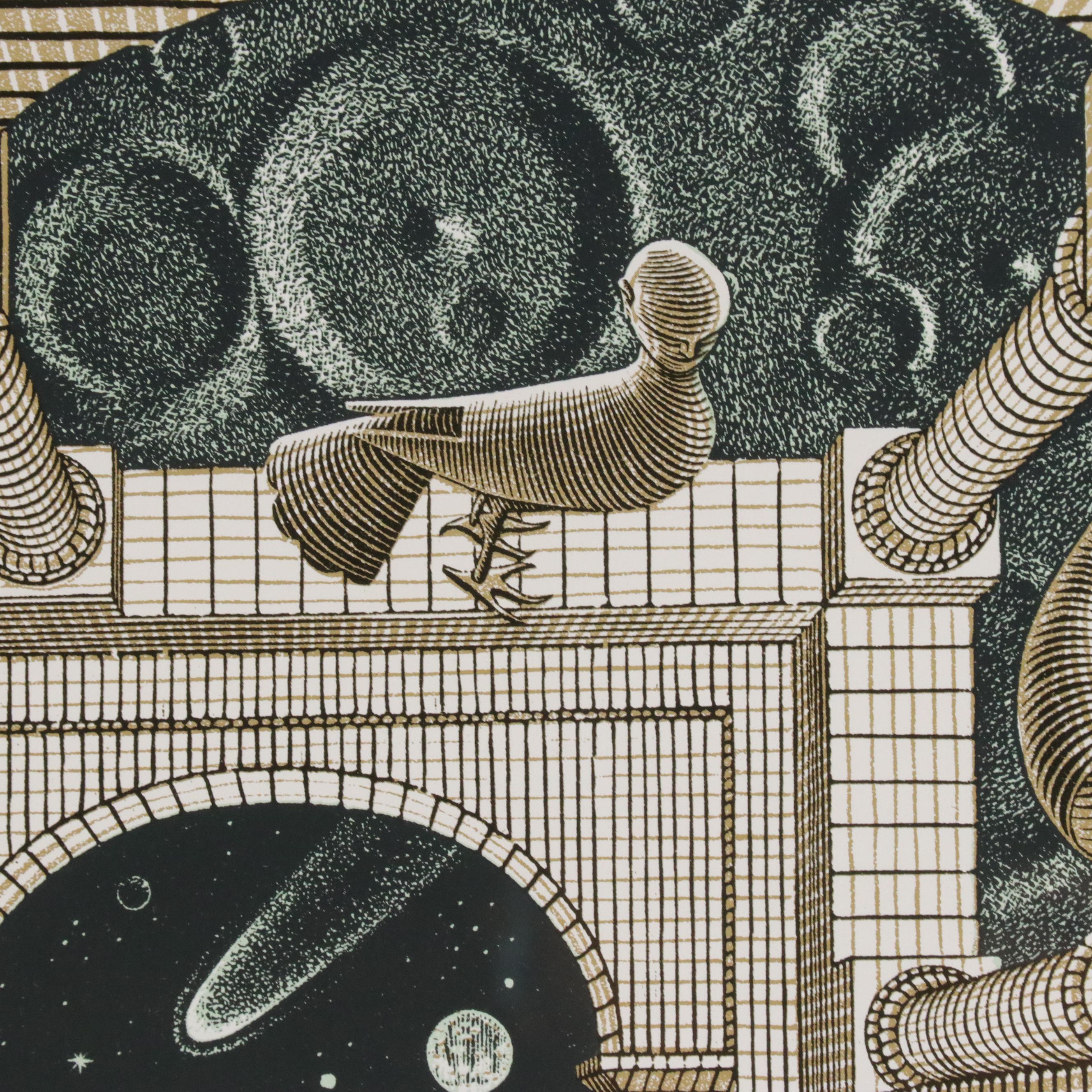 Serigraph After M. C. Escher "Other World," Late 20th / 21st Century