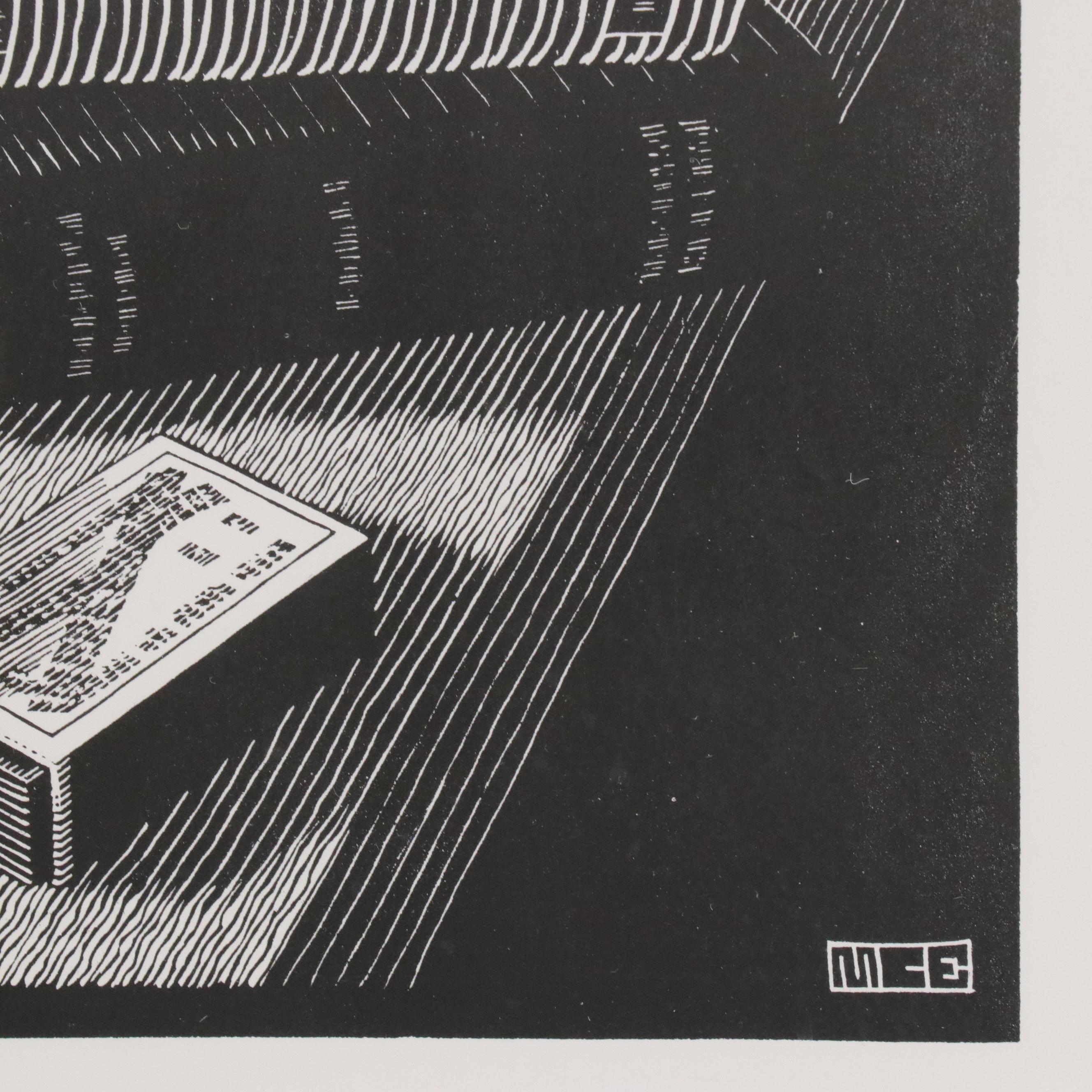 Lithograph After M. C. Escher "Still Life and Street"