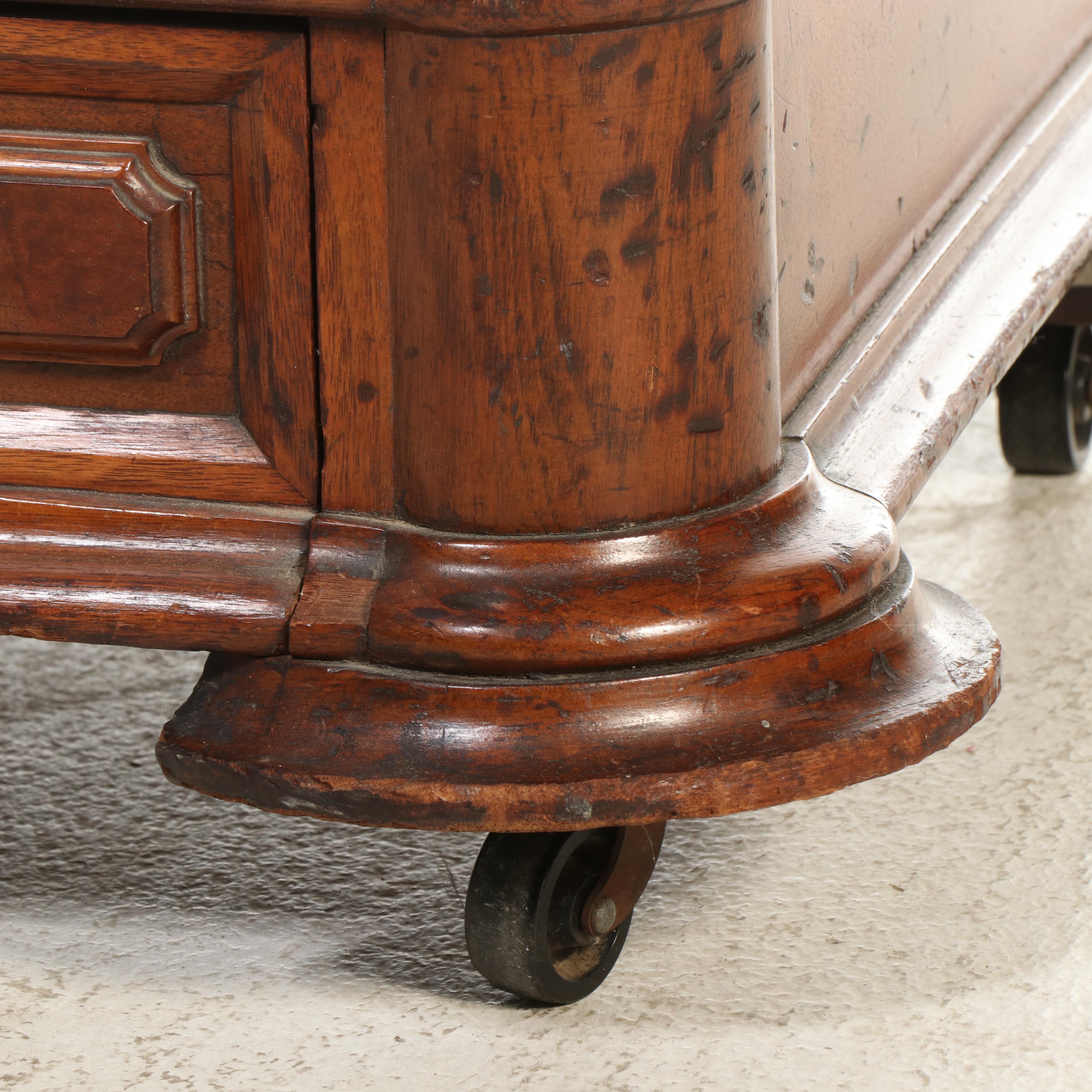 Victorian Eastlake Style Walnut Marble Top Drop Well Dresser, Late 19th Century