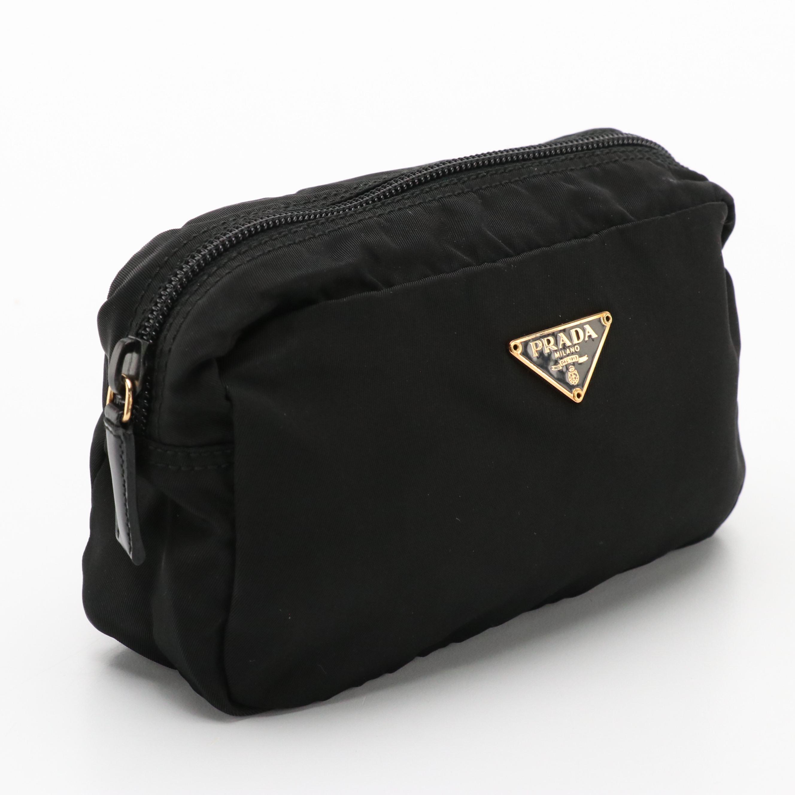 Prada Zip Pouch in Black Nylon