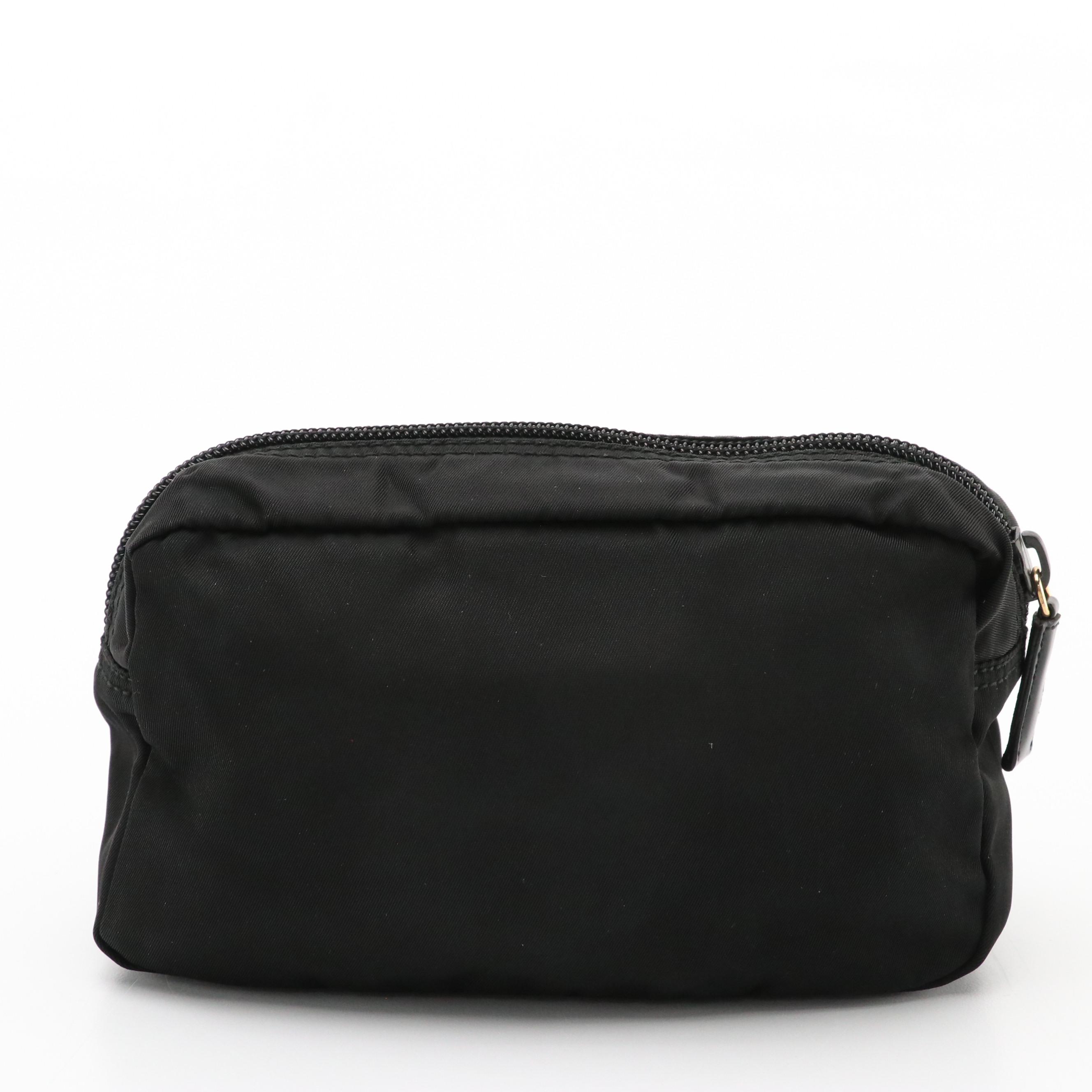 Prada Zip Pouch in Black Nylon